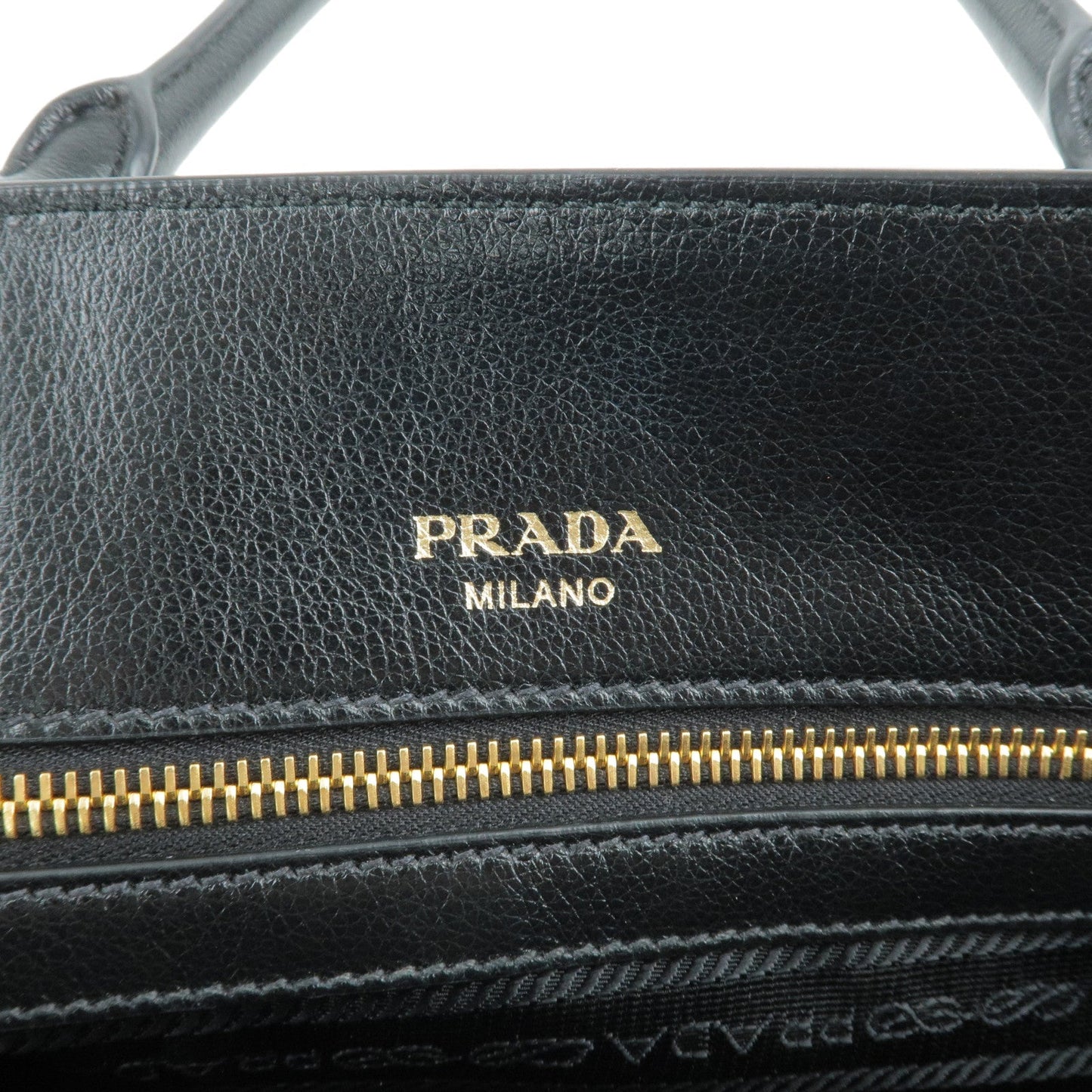 PRADA Leather 2Way Hand Bag Shoulder Bag NERO Black 1BA579