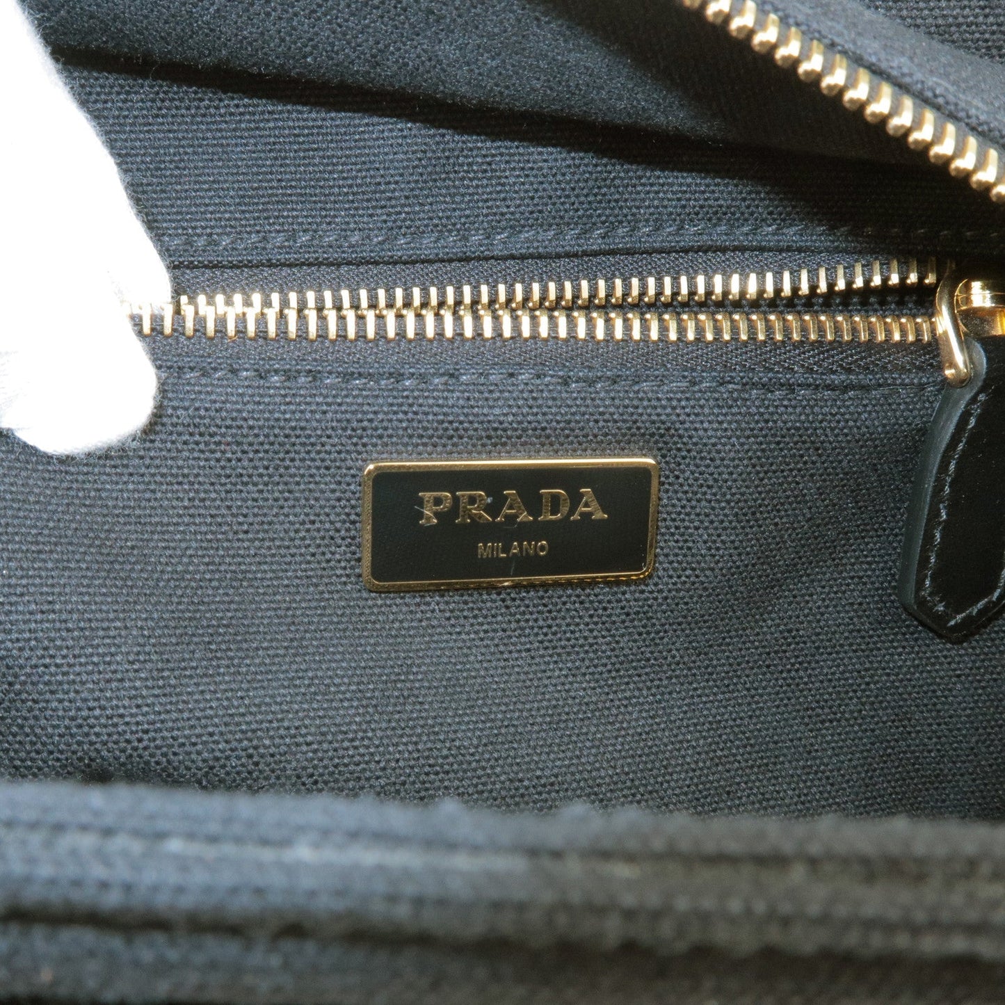 PRADA Wicker Canvas 2Way Basket Bag Hand Bag Nero Black 1BG835