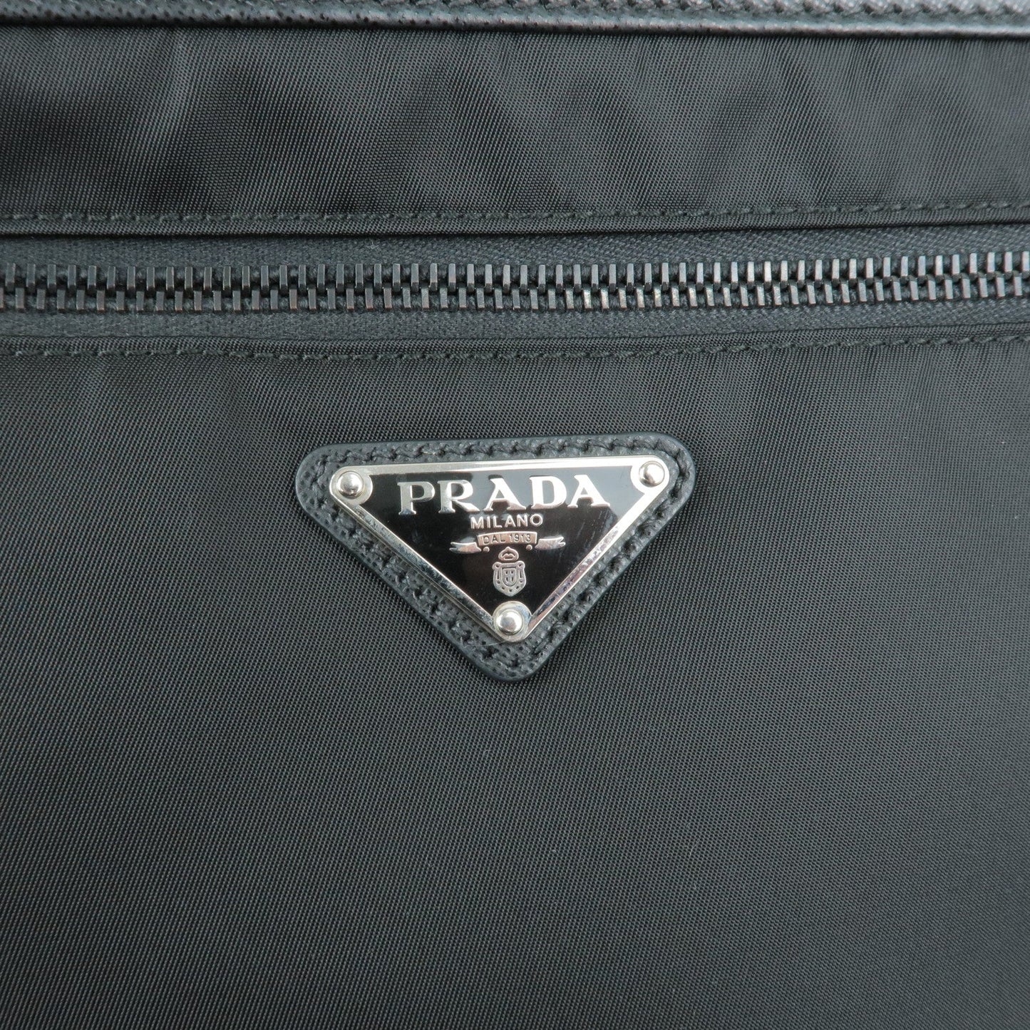 PRADA Logo Nylon Leather Shoulder Bag NERO Black VA953M