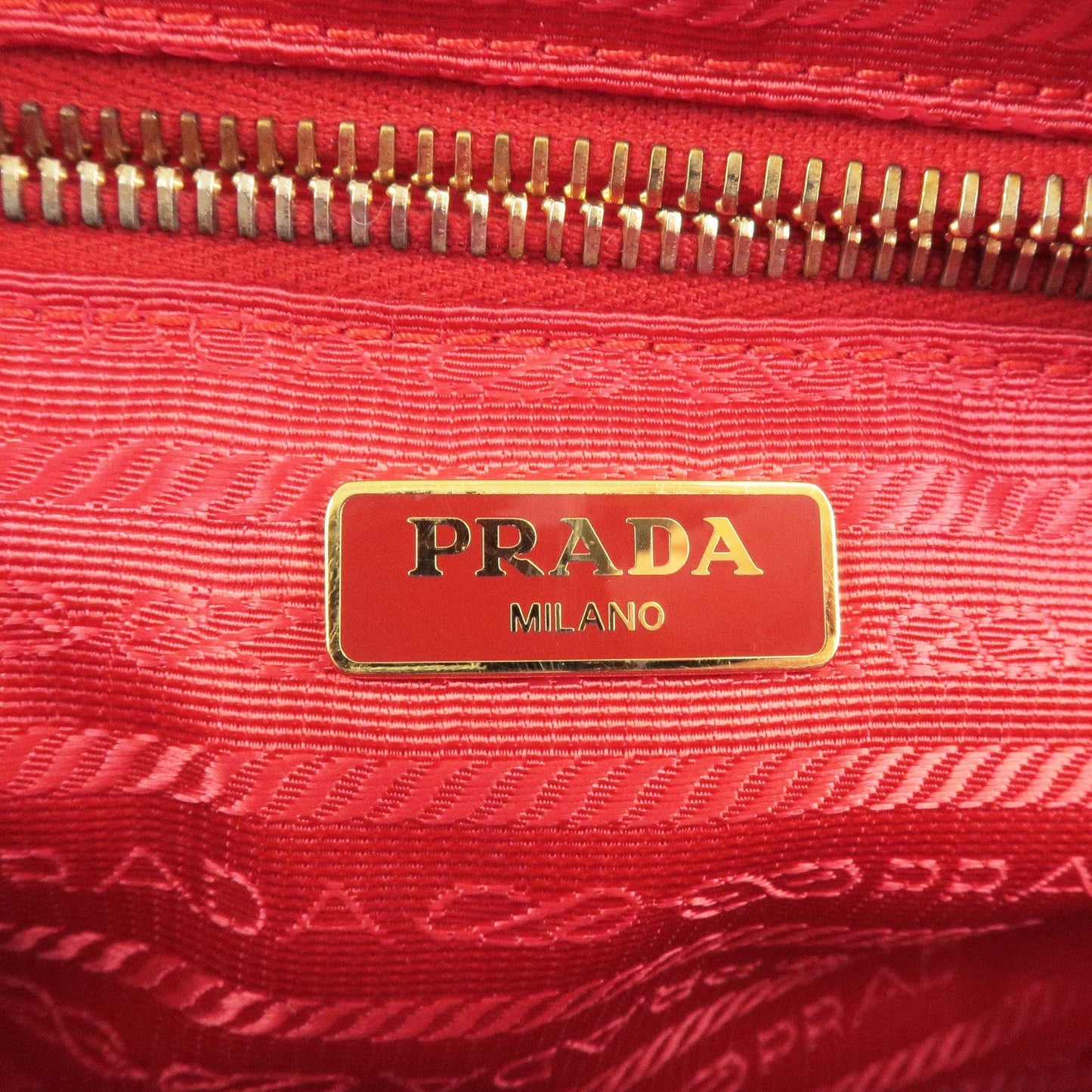 PRADA Logo Nylon Leather Shoulder Bag ROSSO Red BT0773