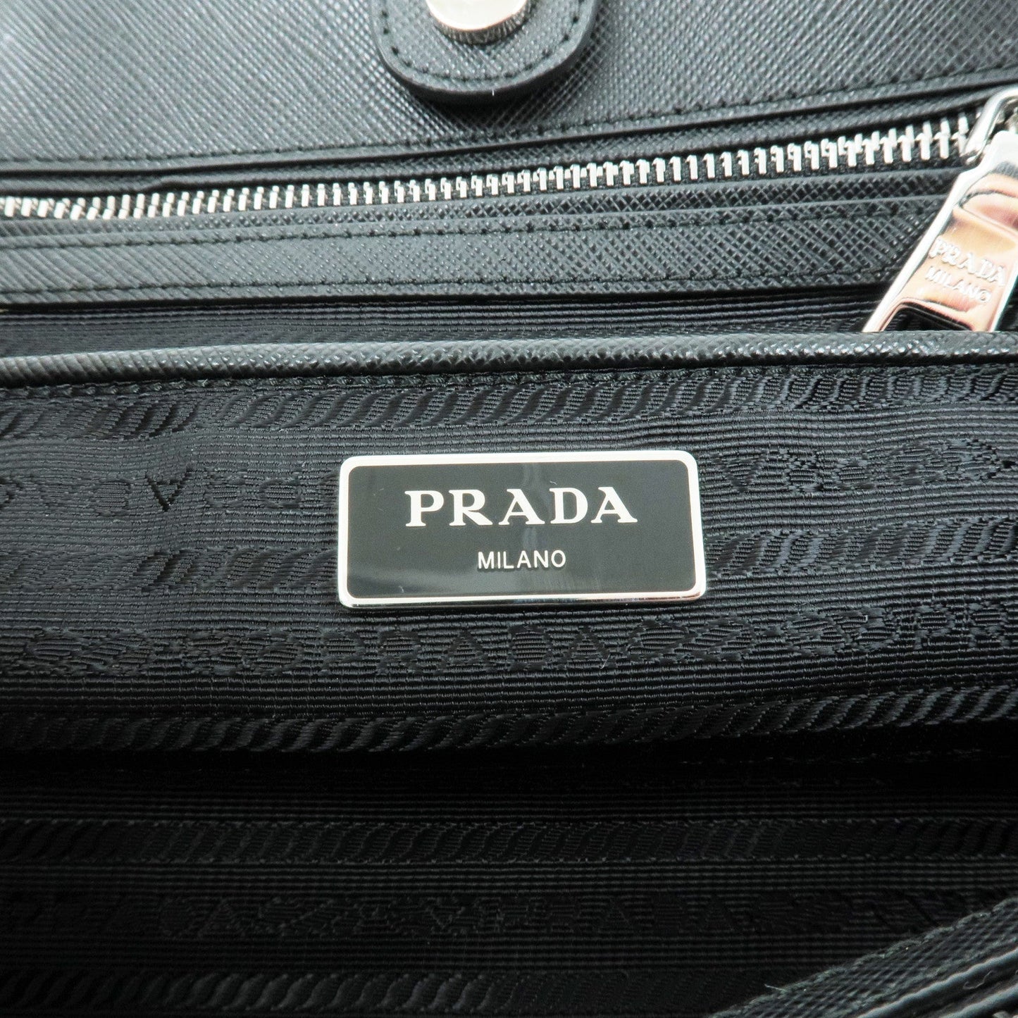 PRADA Nylon Leather 2Way Chain Tote Bag NERO Black 1BG740