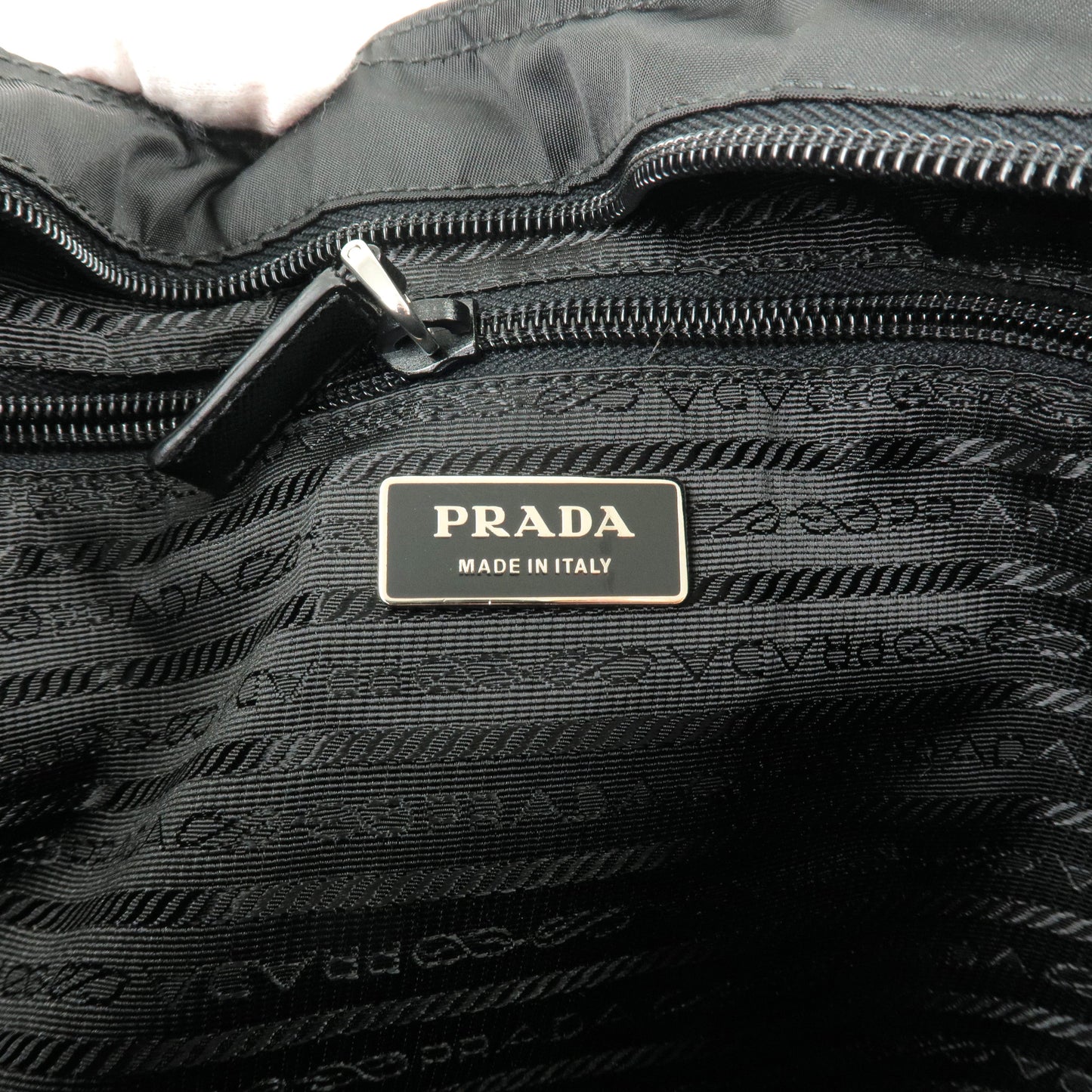 PRADA Logo Nylon Leather Shoulder Bag NERO Black VA0348