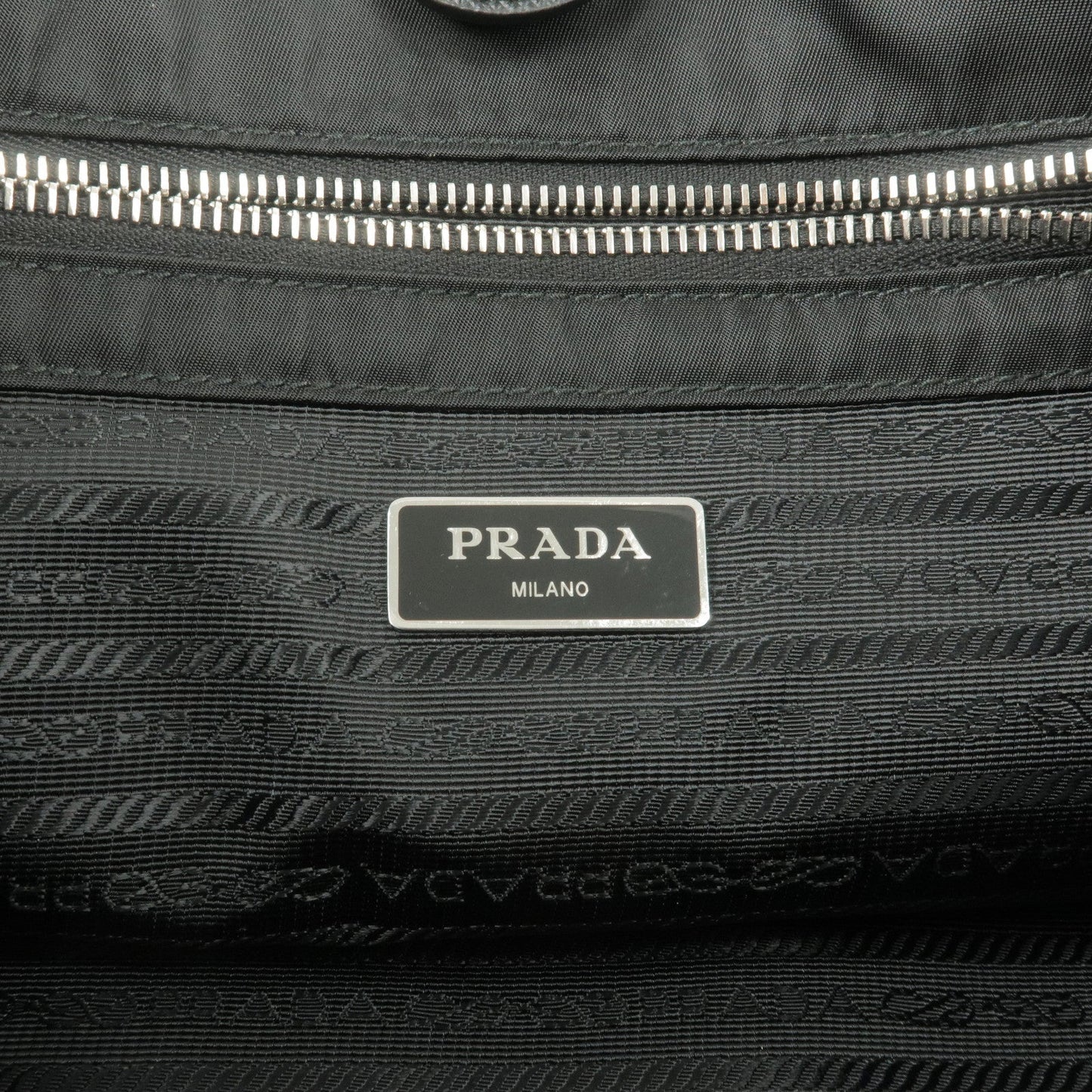 PRADA Nylon Leather Quilting 2Way Chain Shoulder Bag Black 1BG740