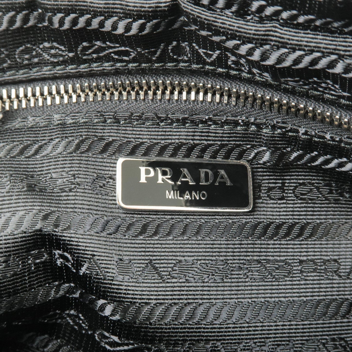 PRADA Logo Nylon Leather 2Way Bag Hand Bag NERO Black 1BH910