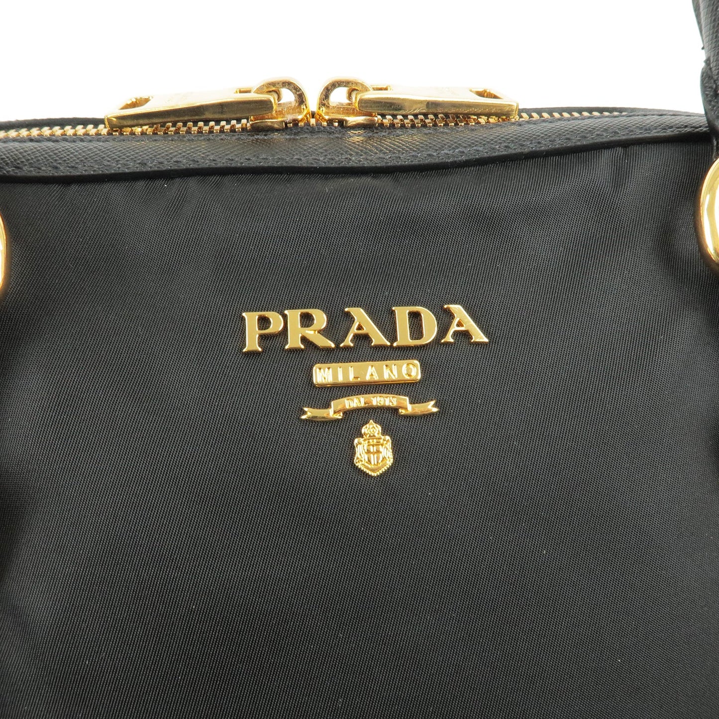 PRADA Logo Nylon Leather 2Way Bag Shoudler Bag Black NERO 1BB013