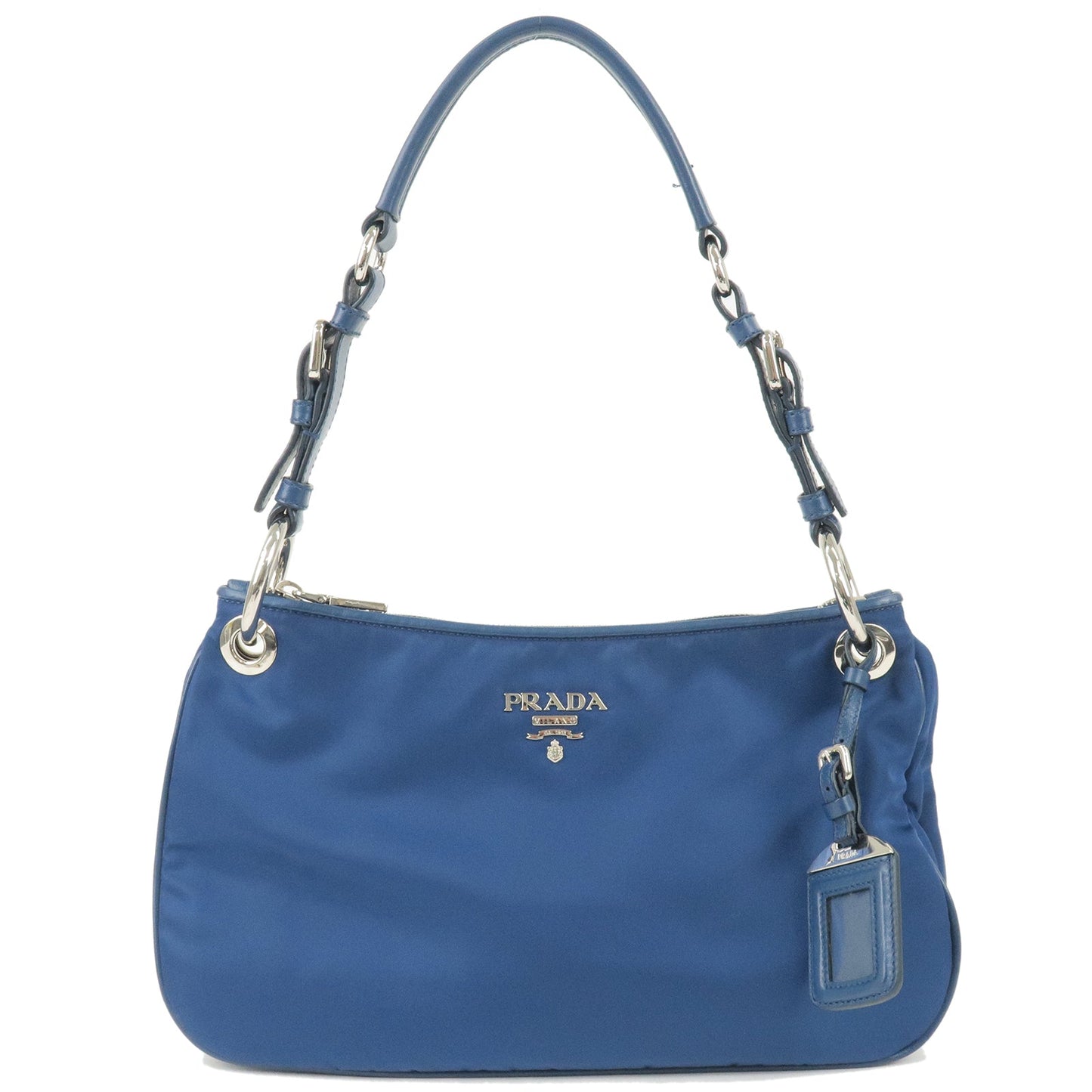 PRADA Logo Nylon Leather Shoulder Bag ROYAL Blue BR4894