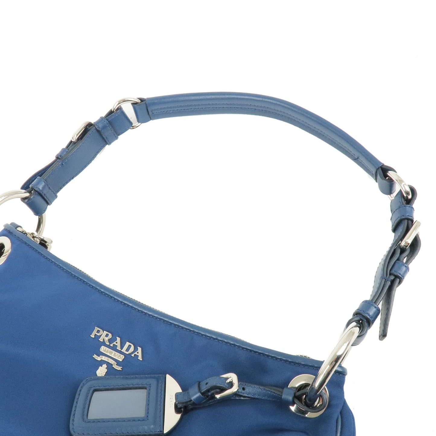 PRADA Logo Nylon Leather Shoulder Bag ROYAL Blue BR4894