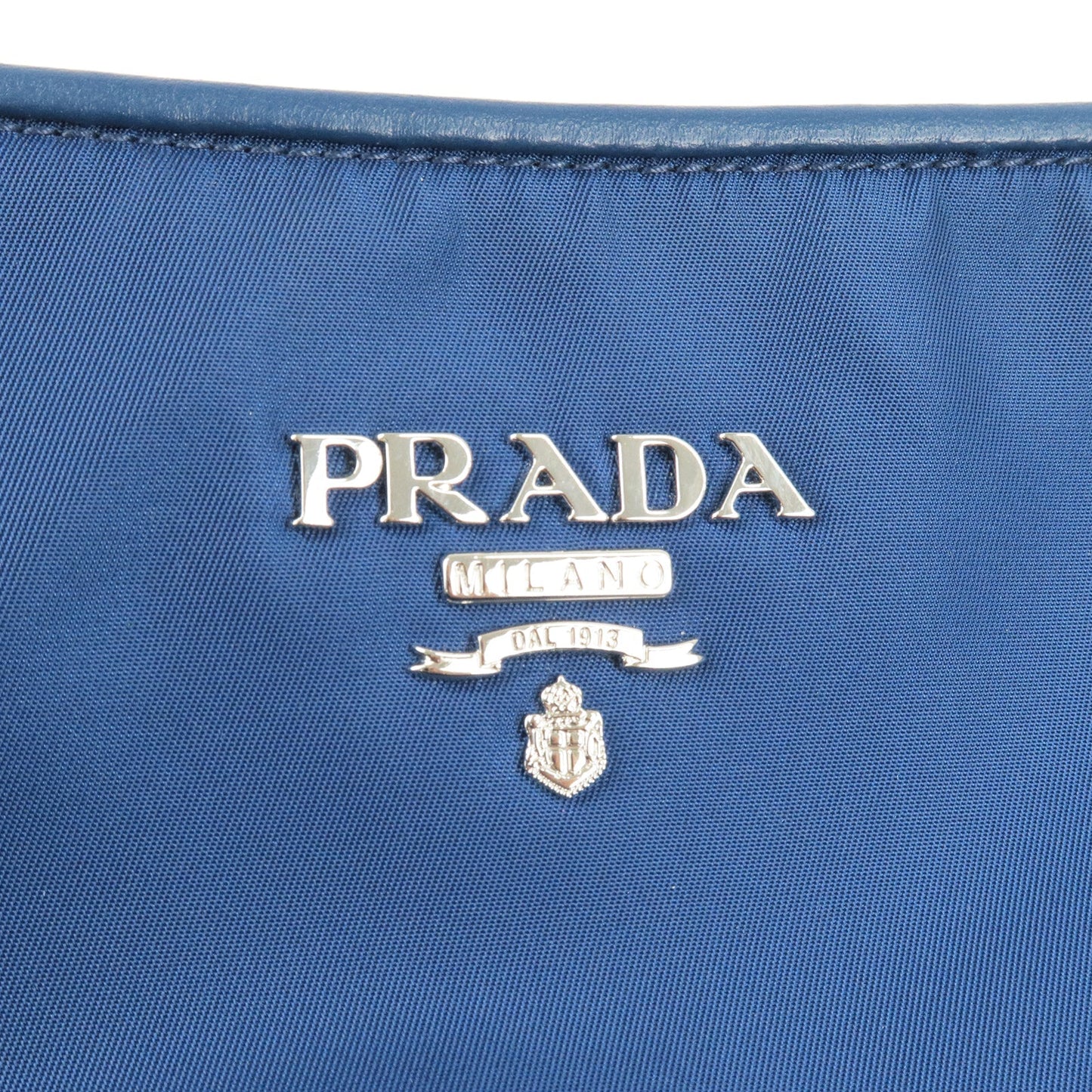 PRADA Logo Nylon Leather Shoulder Bag ROYAL Blue BR4894