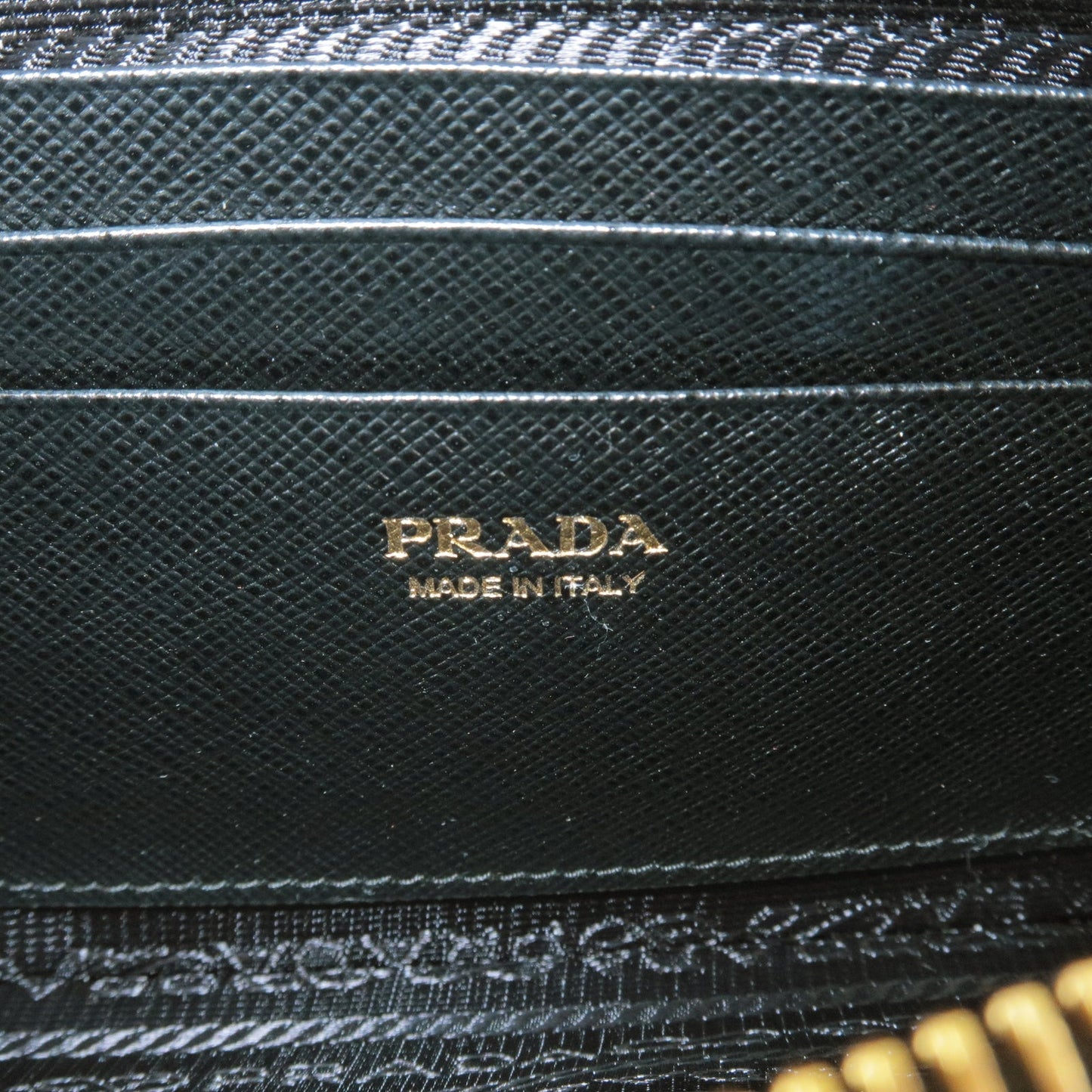 PRADA Leather Chain Wallet WOC Shoudler Bag NERO Black 1DH010