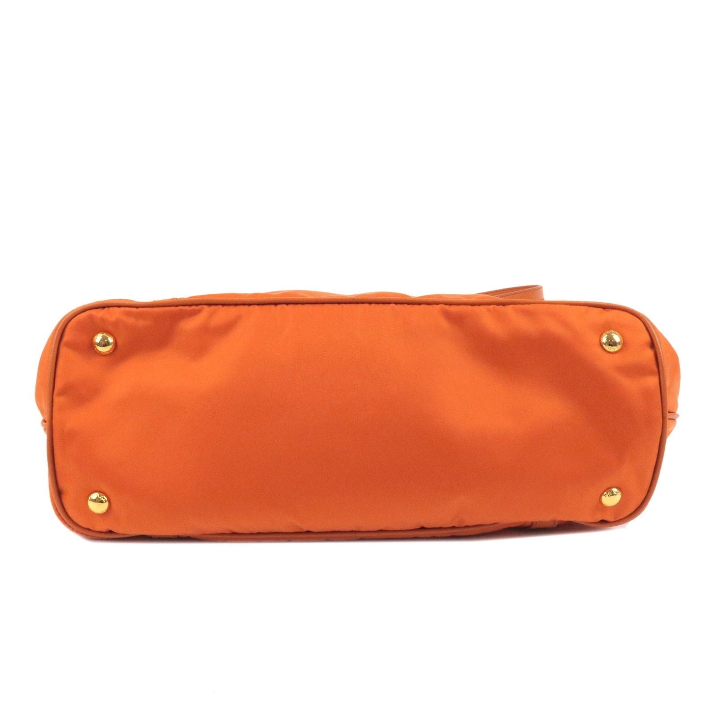 PRADA Logo Nylon Leather 2Way Bag Hand Bag Orange