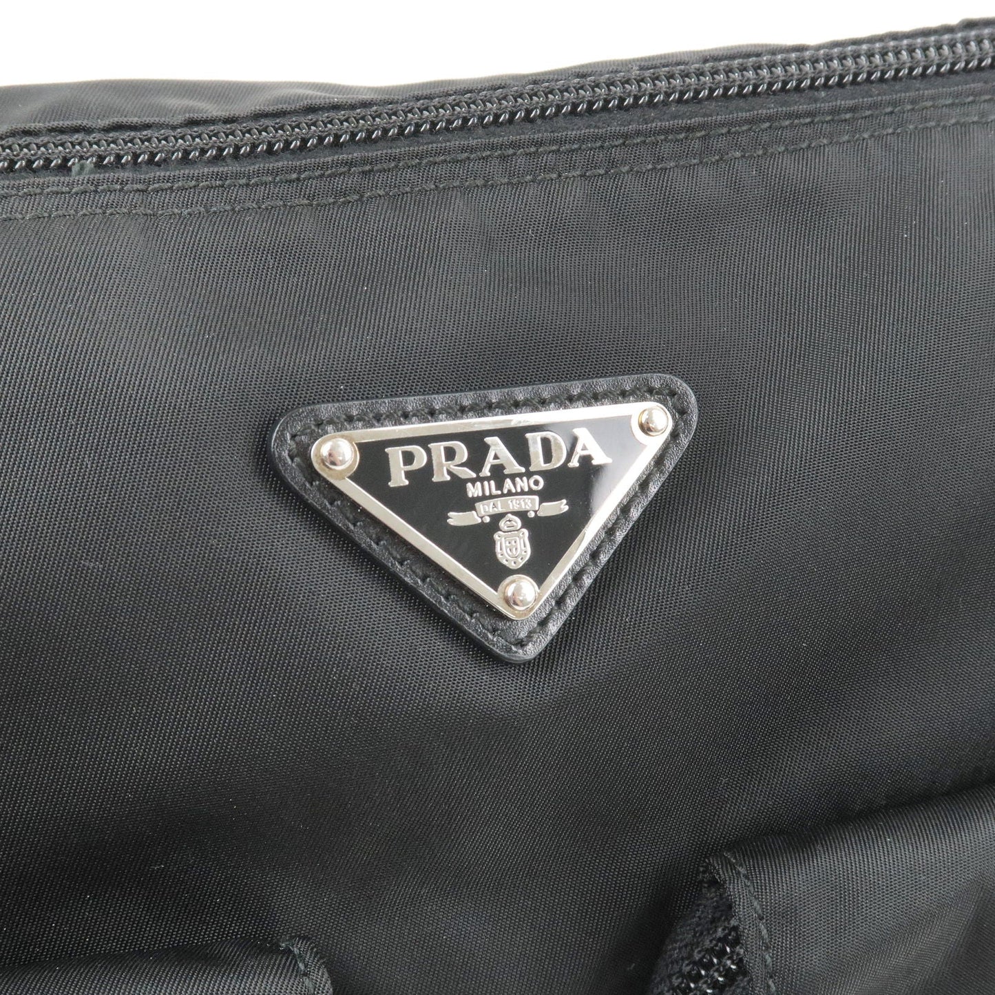 PRADA Logo Nylon Leather Shoulder Bag NERO Black BT0644