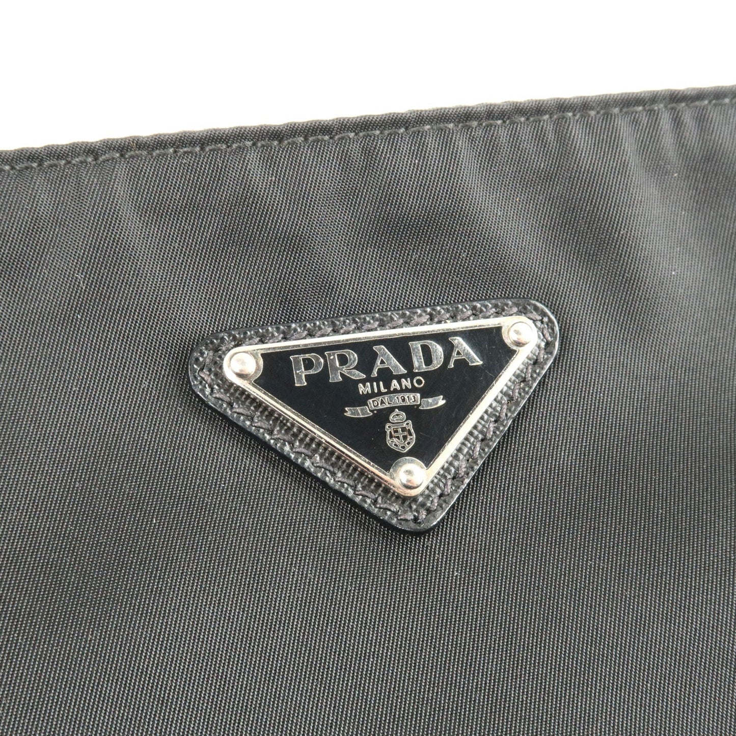 PRADA Logo Nylon Leather Shoulder Bag NERO Black VA0053