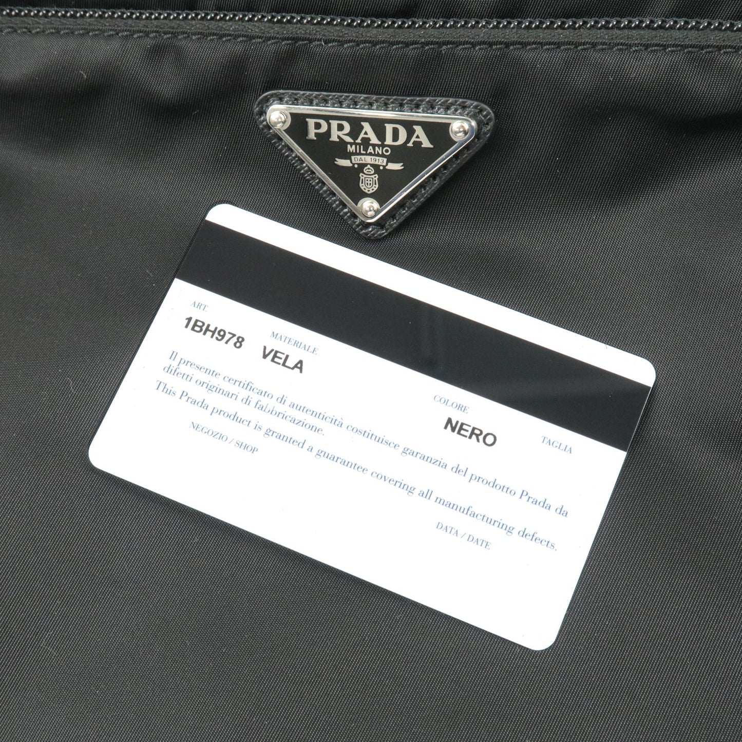 PRADA Logo Nylon Leather Shoulder Bag Purse NERO Black 1BH978