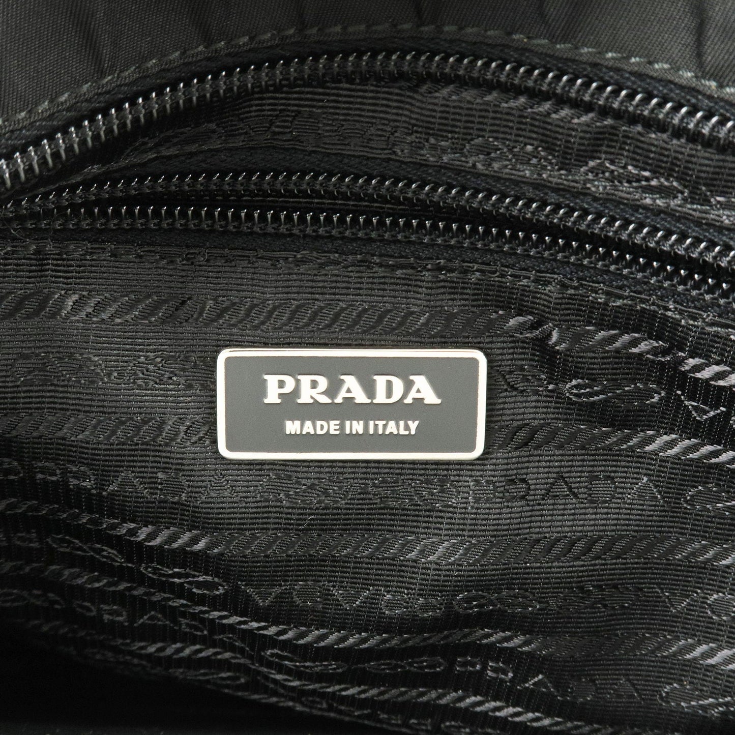 PRADA Logo Nylon Leather Shoulder Bag NERO Black VA0563