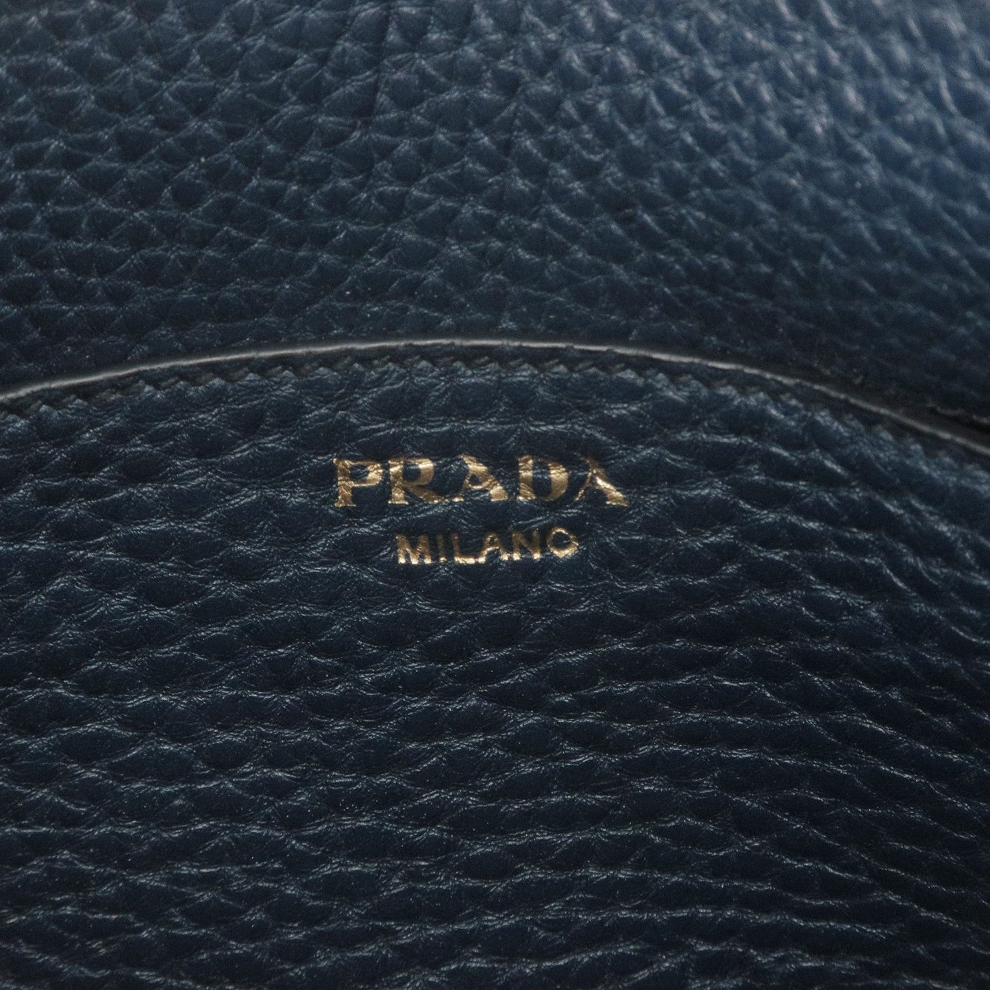 PRADA Logo Leather Crossbody Shoulder Bag Purse Navy