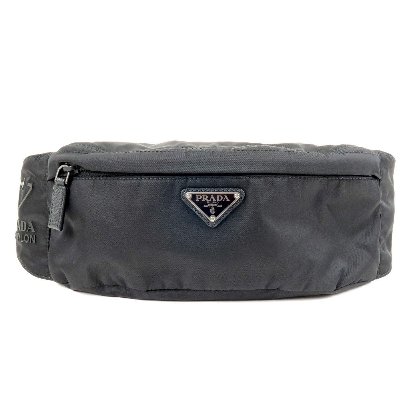 PRADA Logo Re-Nylon Leather Waist Bag Body Bag NERO Black