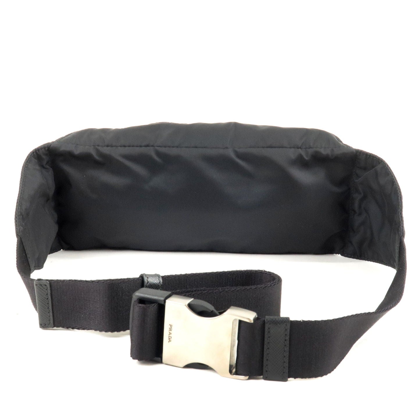 PRADA Logo Re-Nylon Leather Waist Bag Body Bag NERO Black