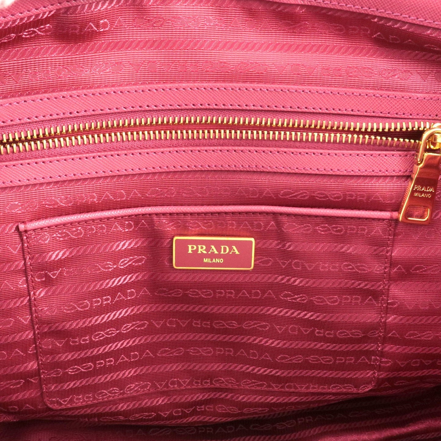 PRADA Logo Nylon Leather 2Way Bag Tote Bag Pink BR4253