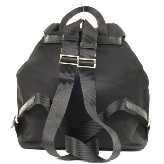 PRADA Logo Nylon Leather Ruck Sack Back Pack Bag Black 1BZ811