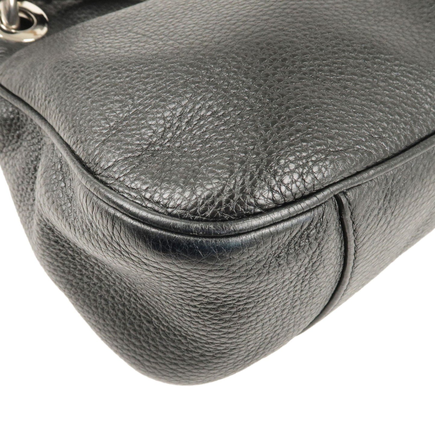 PRADA Vitello Phenix Leather Shoulder Bag NERO Black B4894M