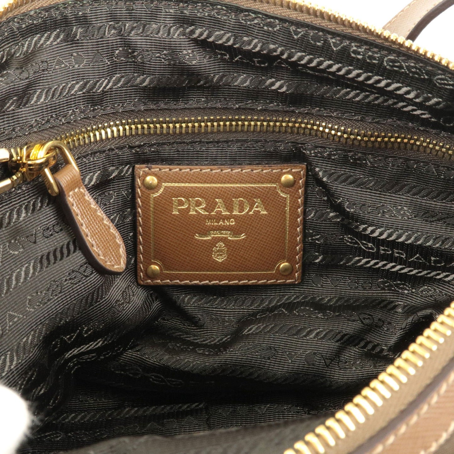 PRADA Nylon Leather Shoulder Bag Purse BRUCIATO Brown BR4320