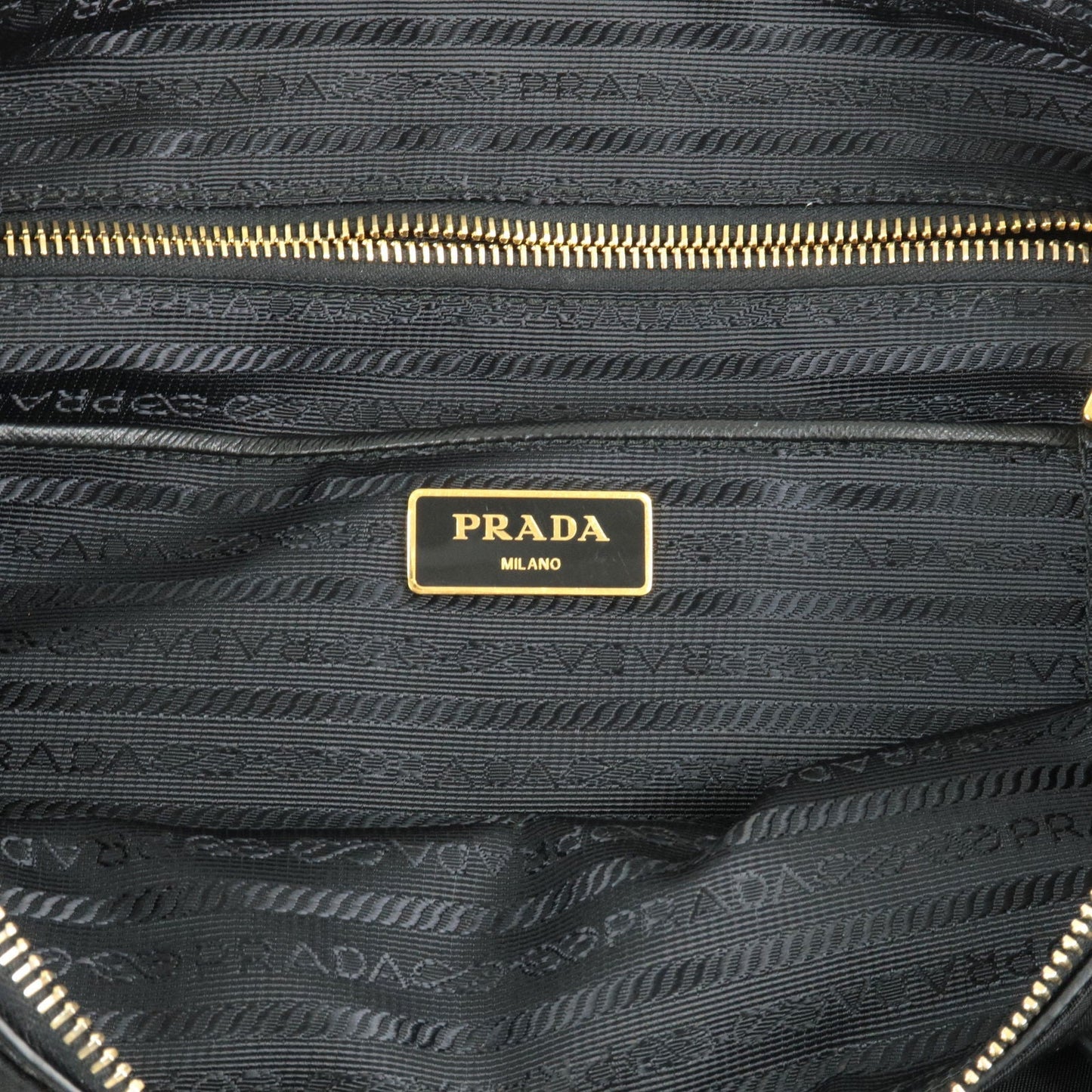 PRADA Logo Nylon Leather 2Way Bag Shoulder Bag Black NERO BN2541