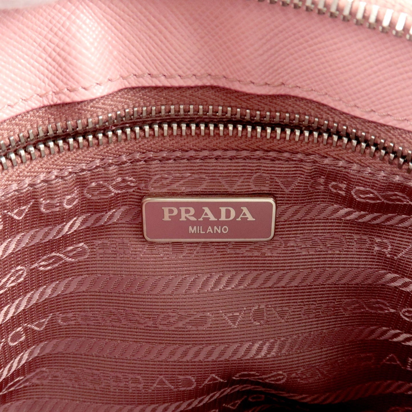 PRADA Logo Leather Shoulder Bag Pouch PETARO Pink 1NH004