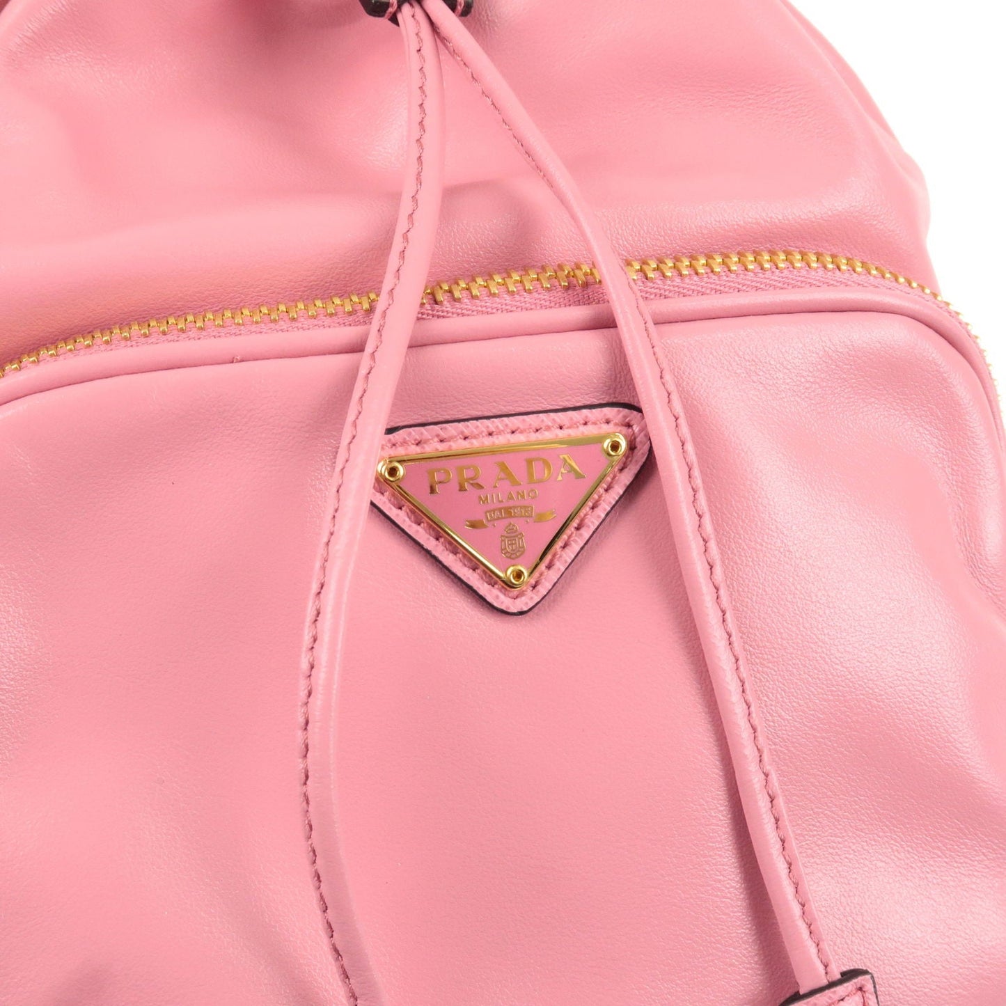 PRADA Leather 2Way Bag Hand Bag Shoulder Bag Pink 1BH038