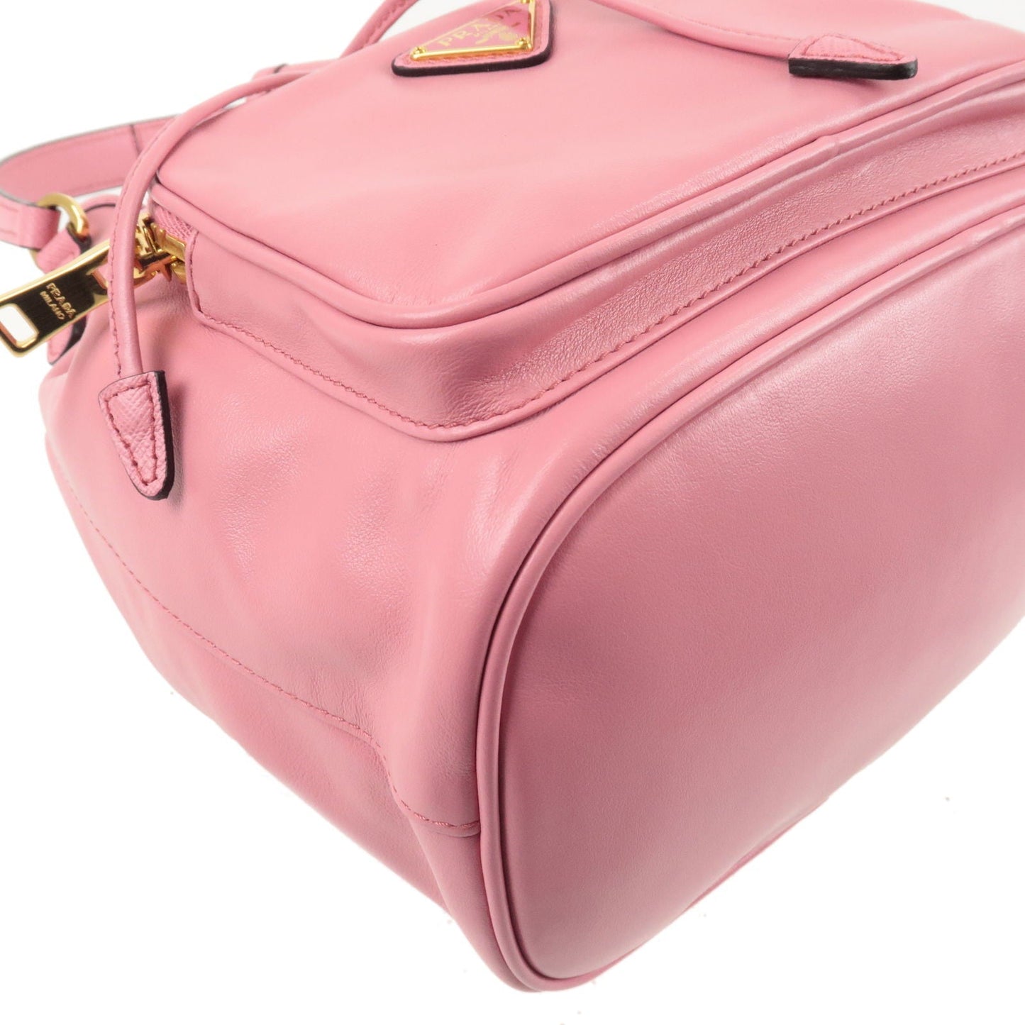 PRADA Leather 2Way Bag Hand Bag Shoulder Bag Pink 1BH038