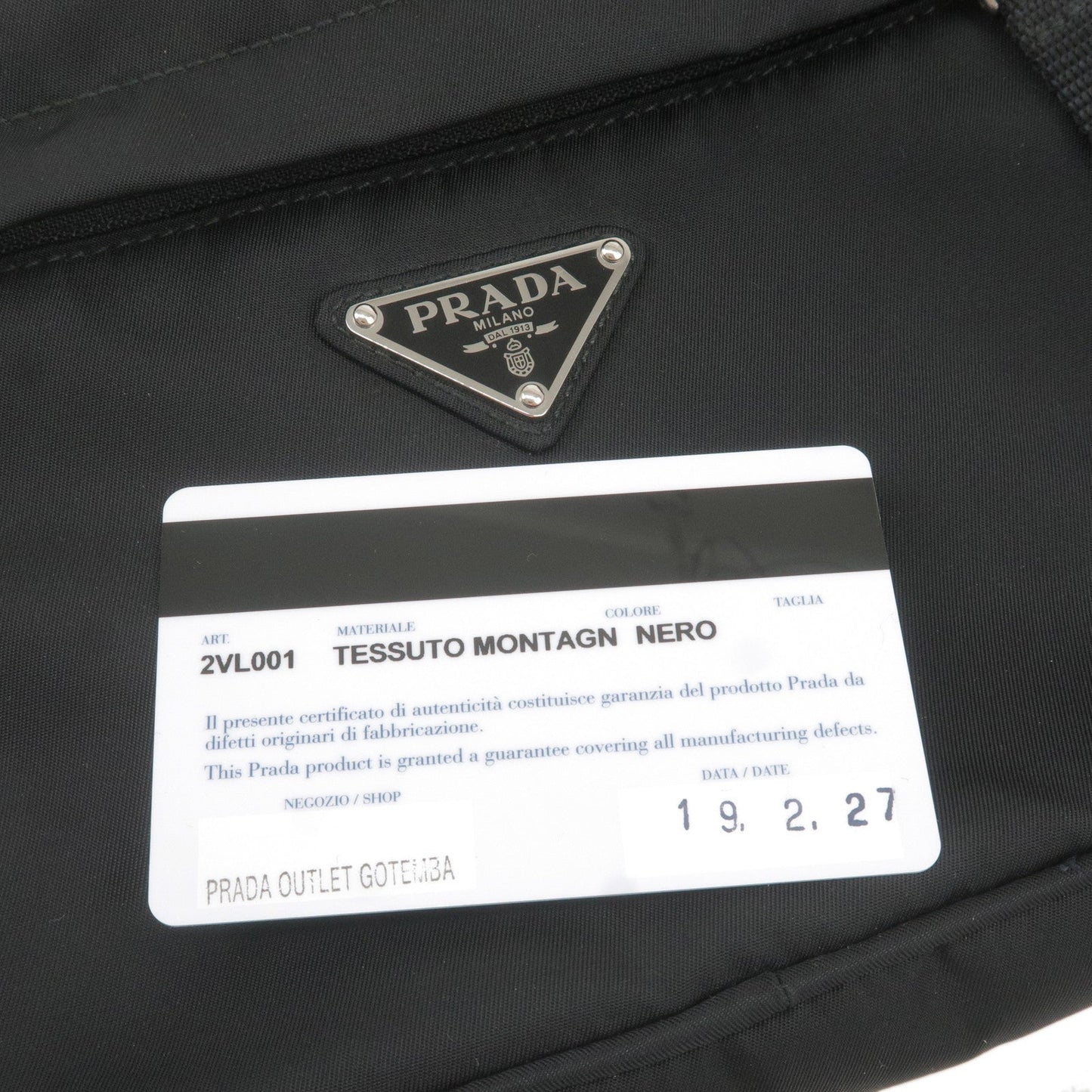 PRADA Logo Nylon Waist Bag Belt Bag Fanny Pack NERO Black 2VL001