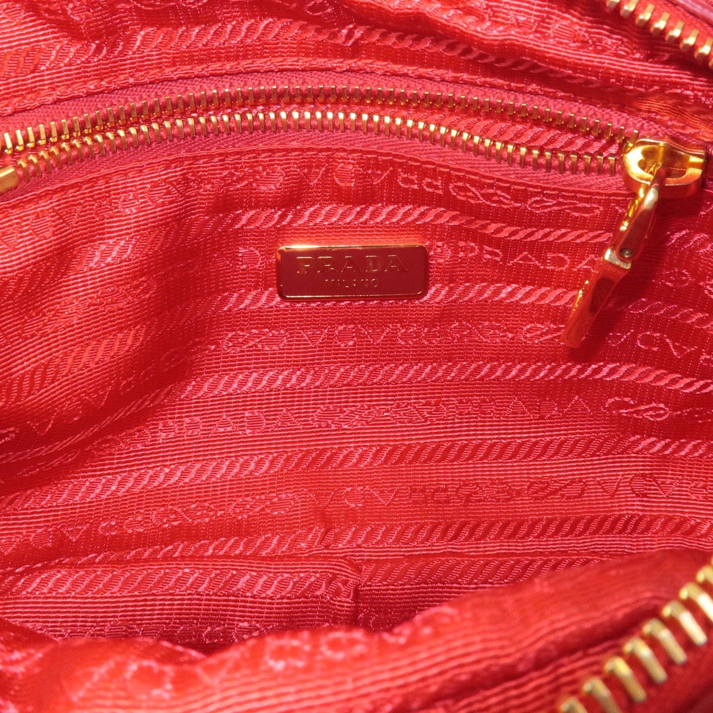 PRADA Logo Nylon Leather Shoulder Bag Crossbody Bag Red BT0773