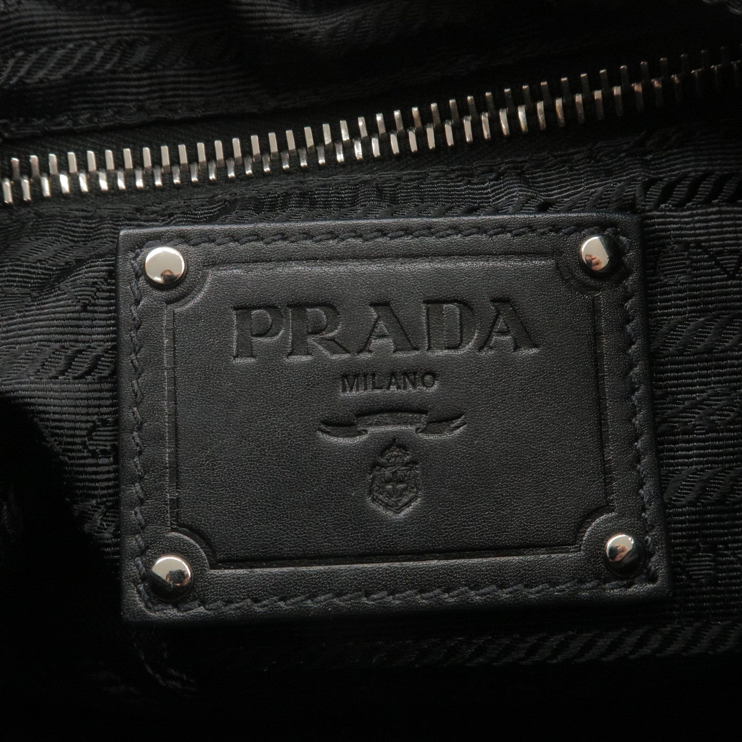 PRADA Soft Calf Leather Shoulder Bag Black BR3795