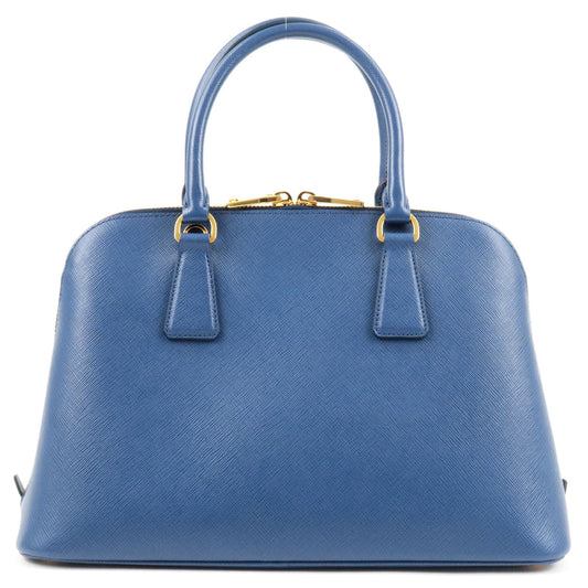 PRADA Logo Leather 2Way Bag Shoulder Bag Bluette Blue 1BA837