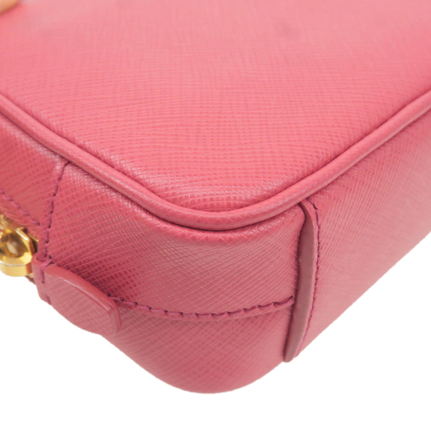 PRADA Logo Leather Crossbody Shoulder Bag Pink 1N1674