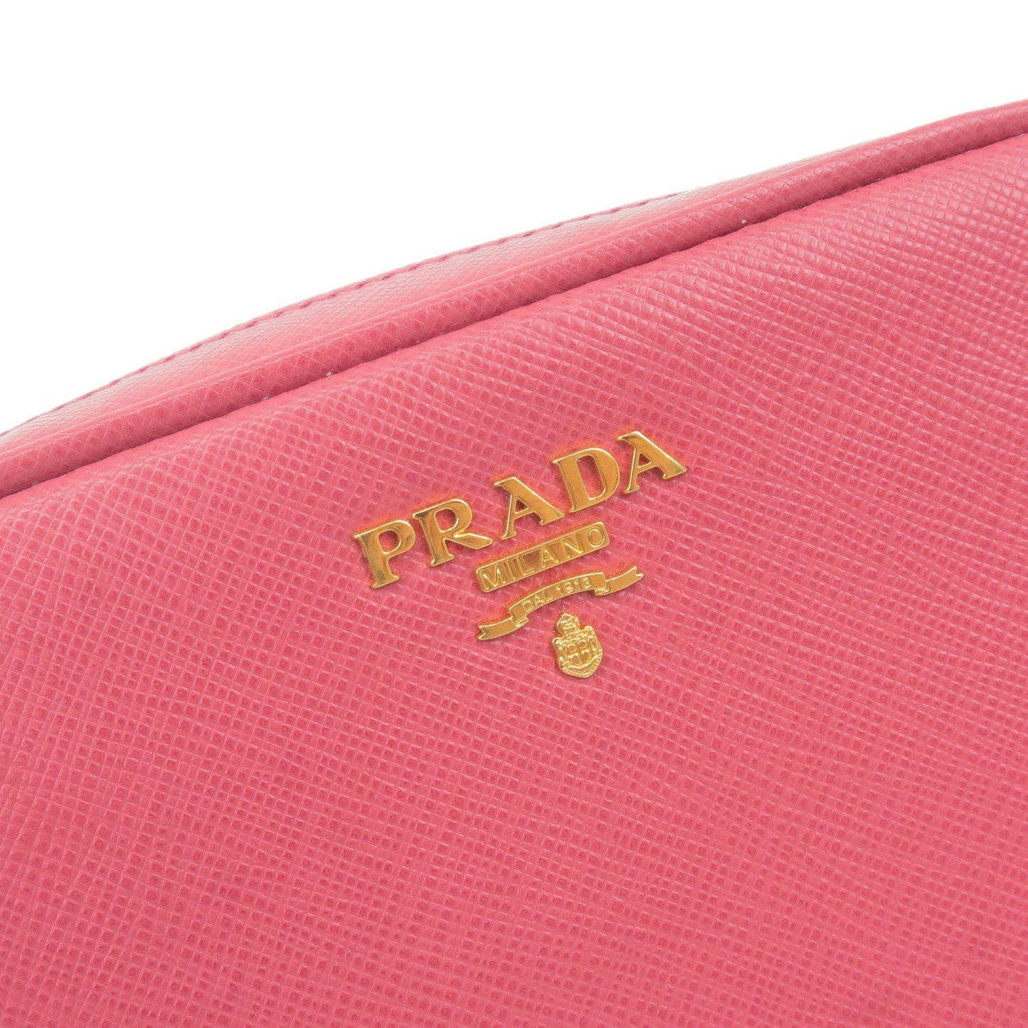 PRADA Logo Leather Crossbody Shoulder Bag Pink 1N1674