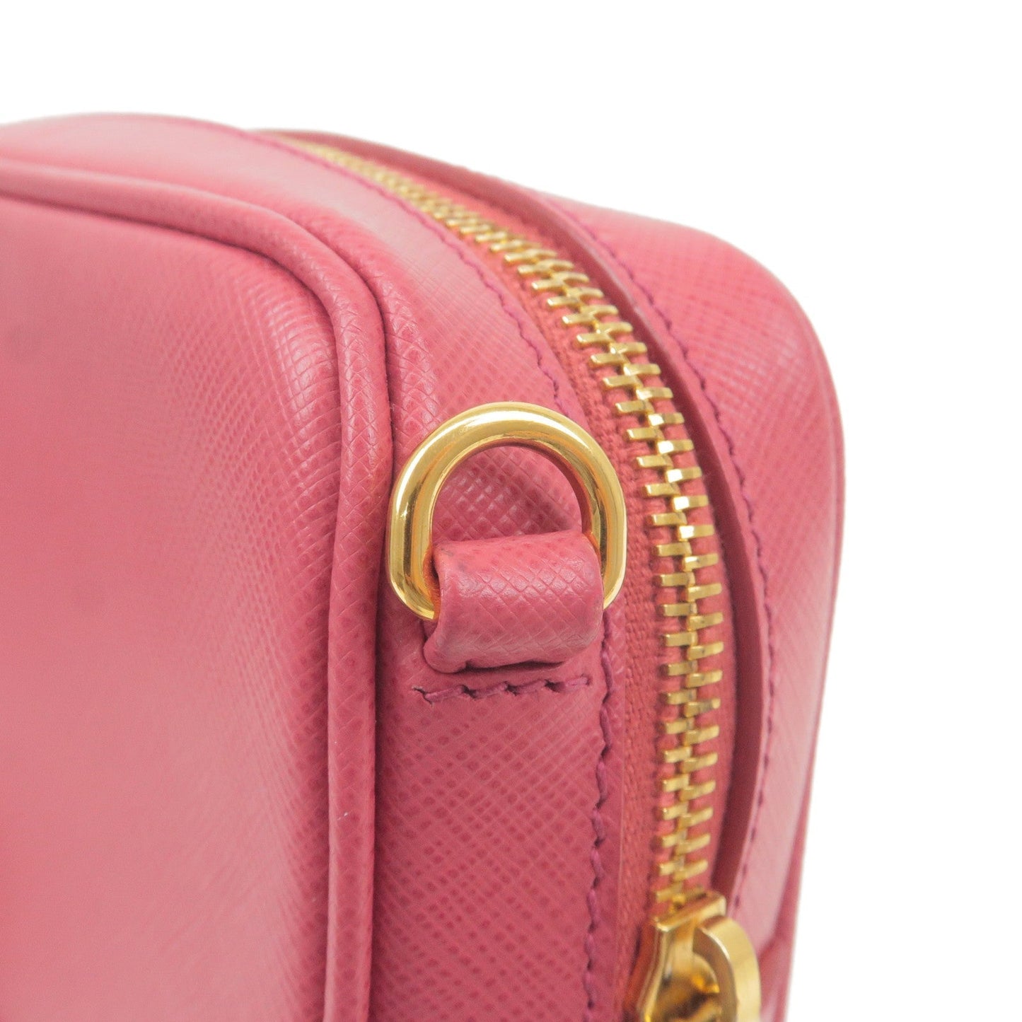 PRADA Logo Leather Crossbody Shoulder Bag Pink 1N1674