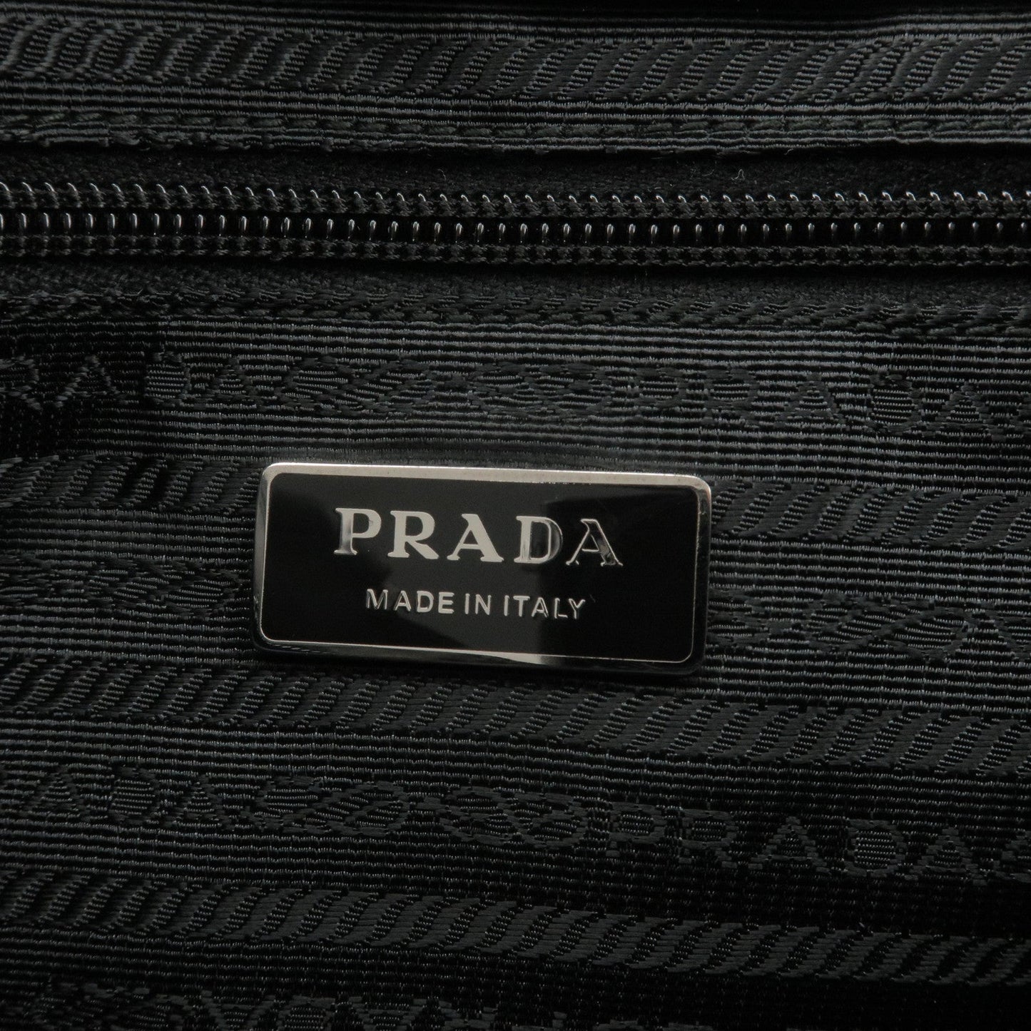 PRADA Logo Nylon Leather Shoulder Bag NERO Black