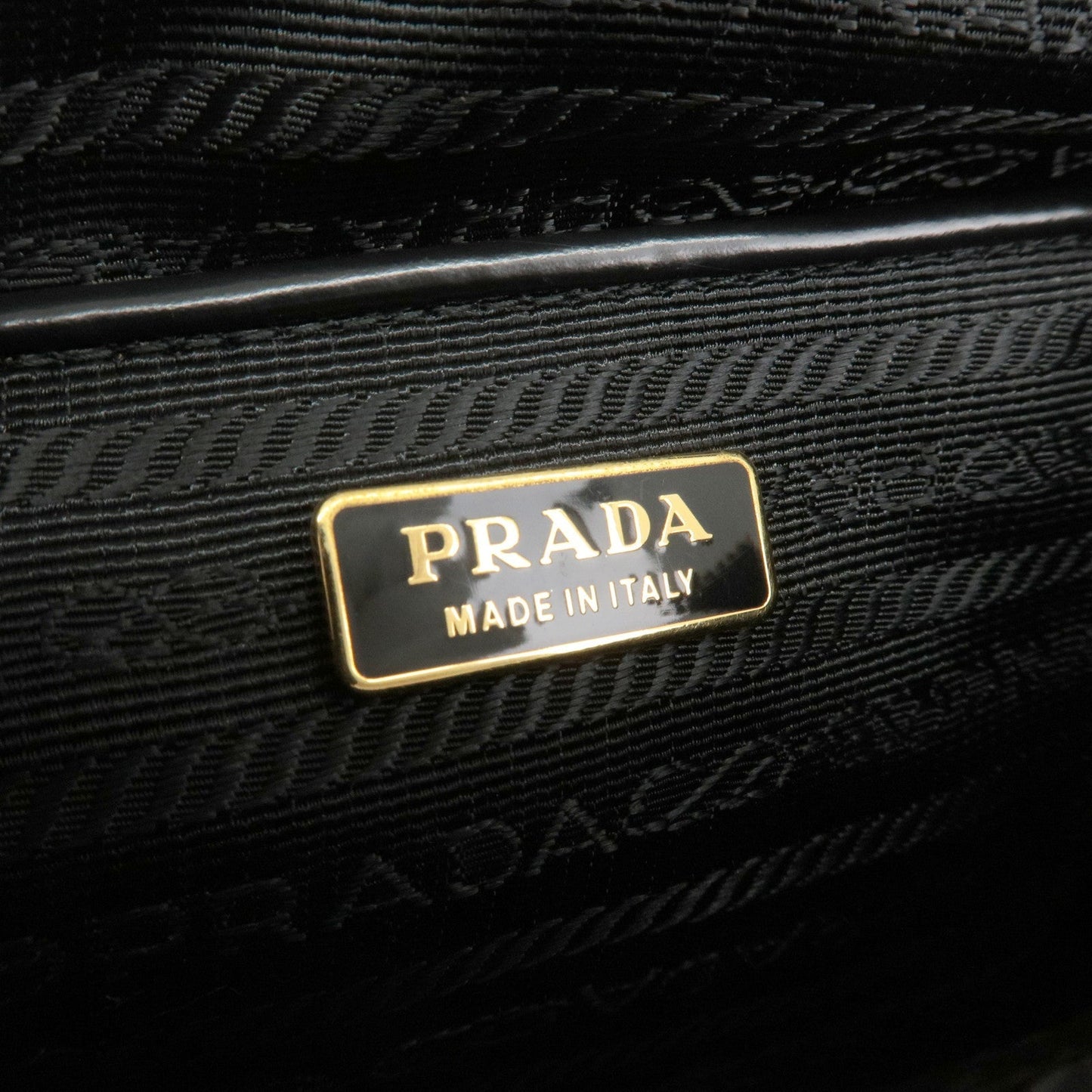 PRADA Logo Nylon Leather Shoulder Bag Hand Bag Black BN1834