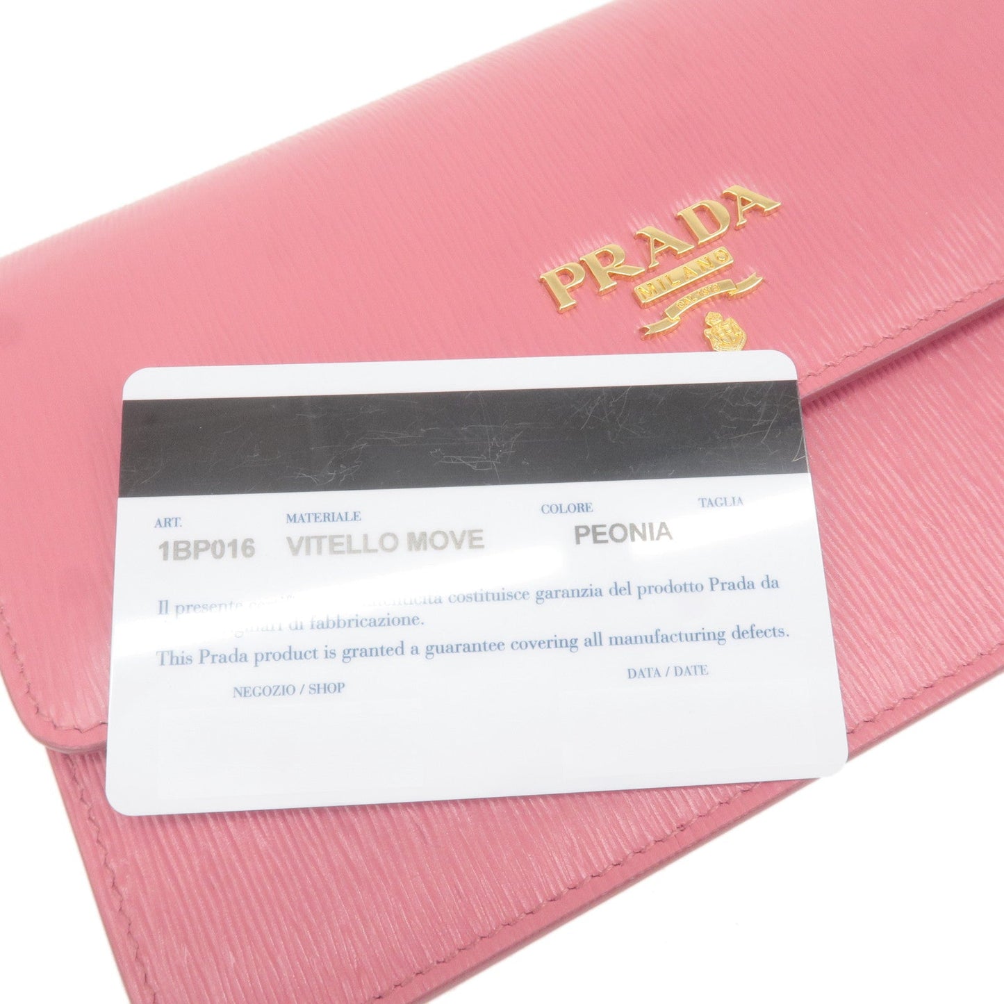 PRADA Logo Leather Shoulder Wallet Bag Pink 1BP016