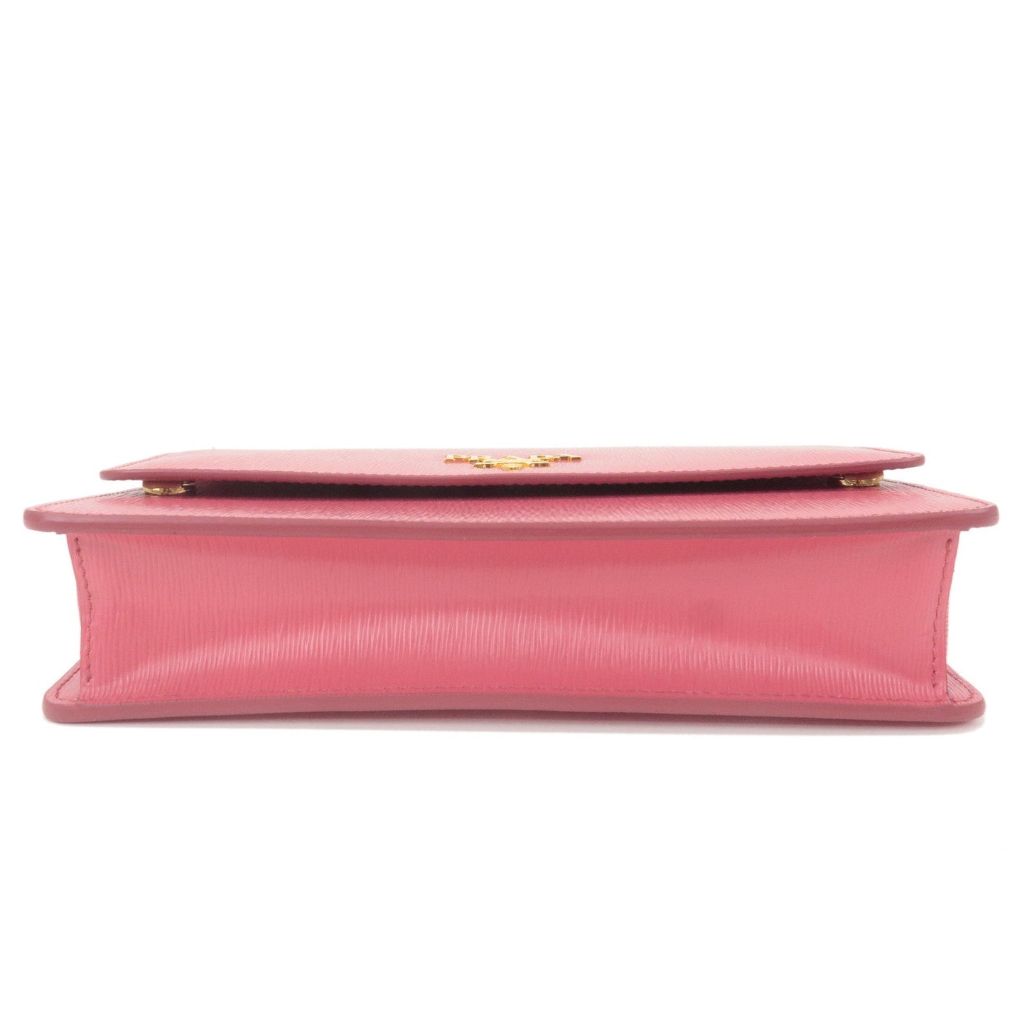 PRADA Logo Leather Shoulder Wallet Bag Pink 1BP016