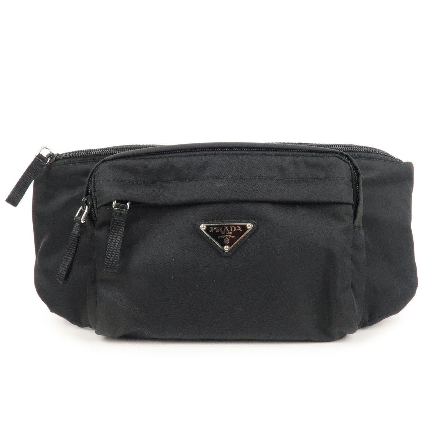 PRADA Logo Nylon Crossbody Bag Waist Bag Black 2VL005 NERO