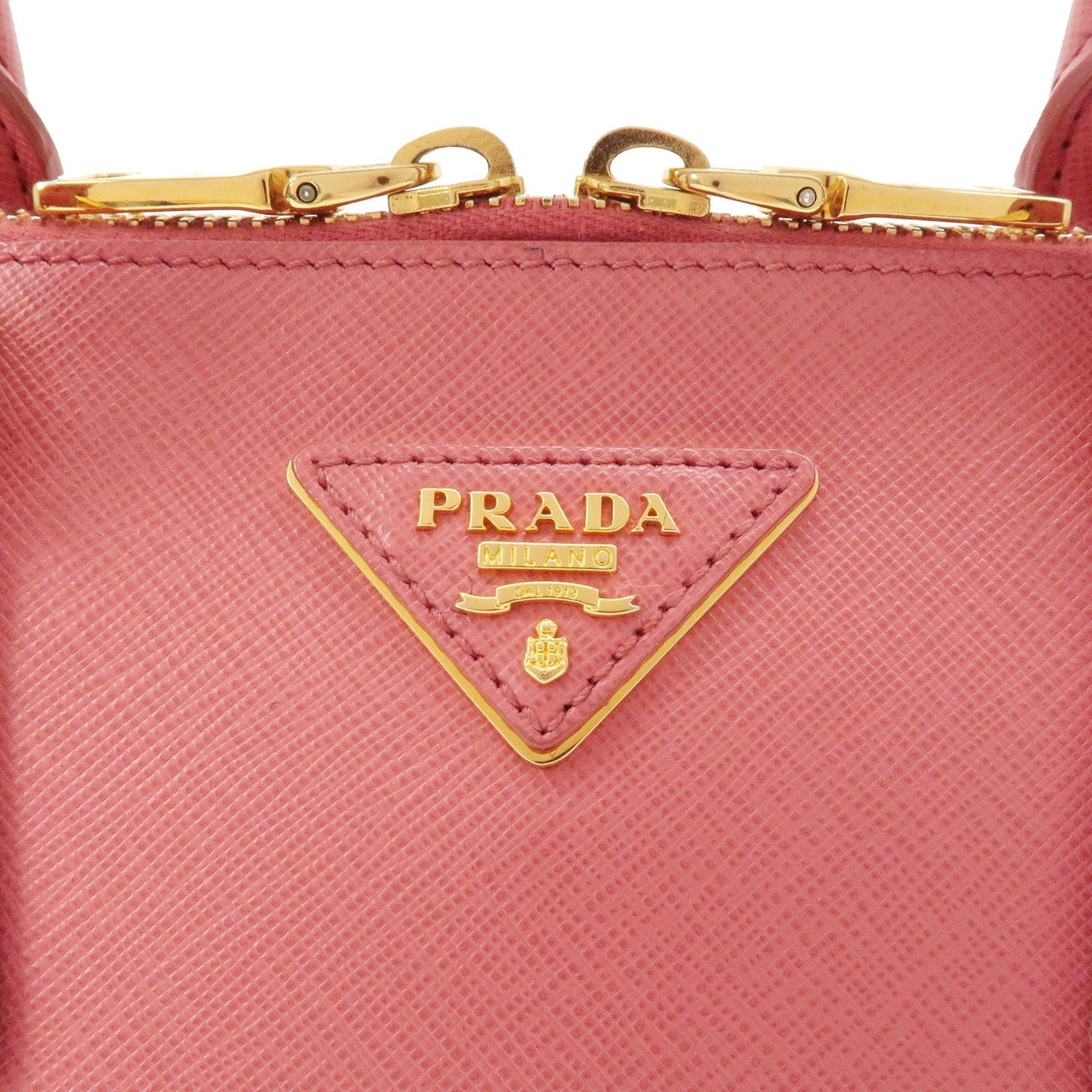 PRADA Logo Saffiano Lux Leather 2Way Bag Hand Bag Pink BL0837