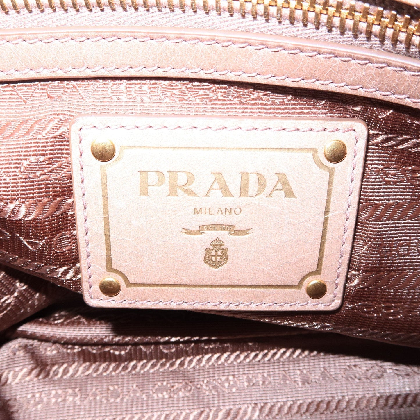 PRADA Leather Shoulder Bag Hand Bag Beige BR4894