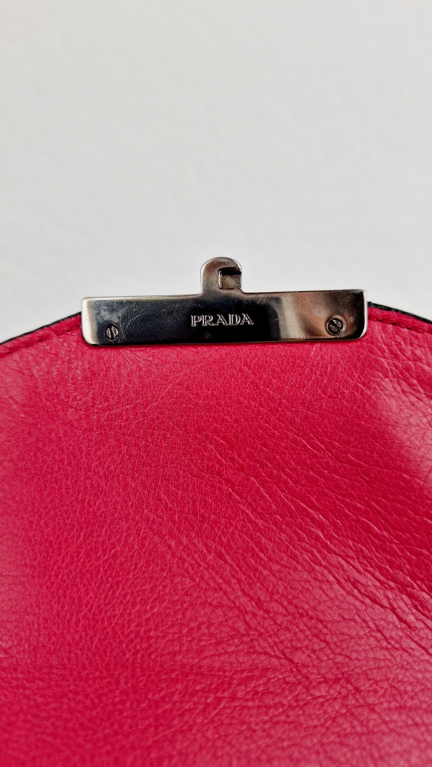 Prada Sound Bag with Floral Print - Black Saffiano Leather with Blue & Red Flowers - Handbag Shoulder Bag Prada BN924K