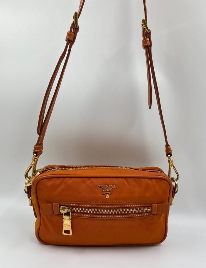 Prada Orange Nylon Crossbody Bag