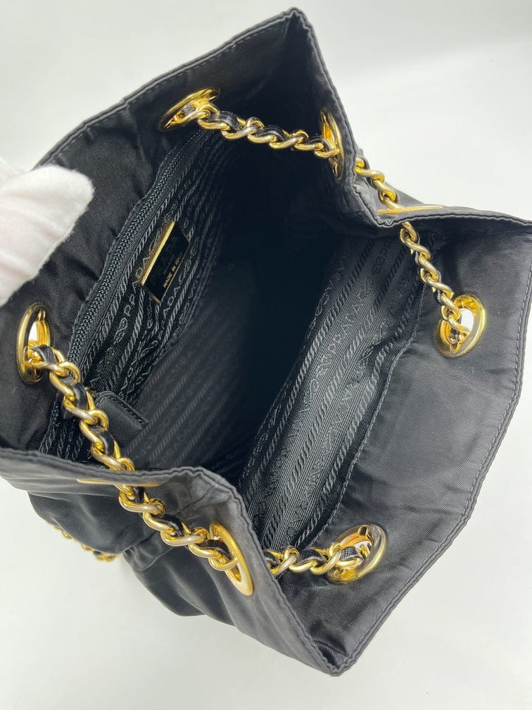 Prada Nylon Tote with Chain Handle