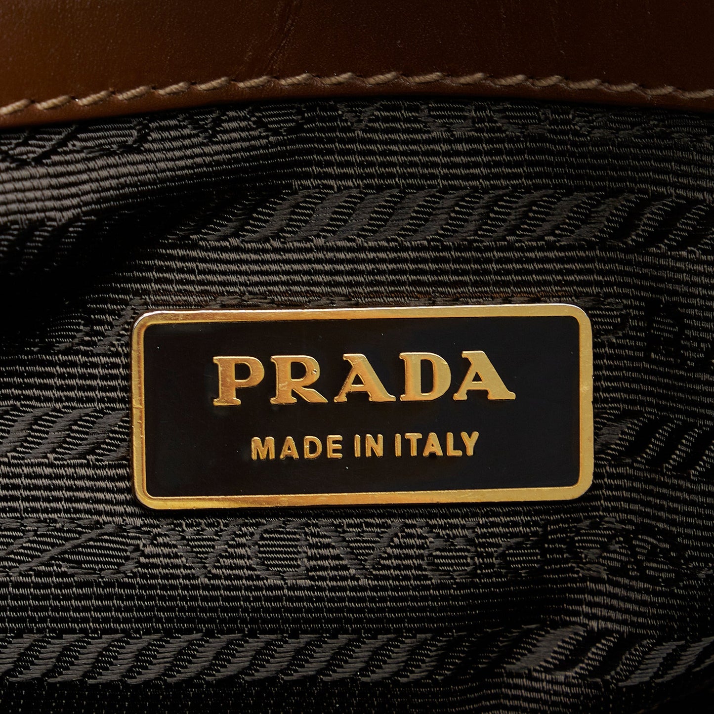 Prada Tessuto Handbag Brown Fabric