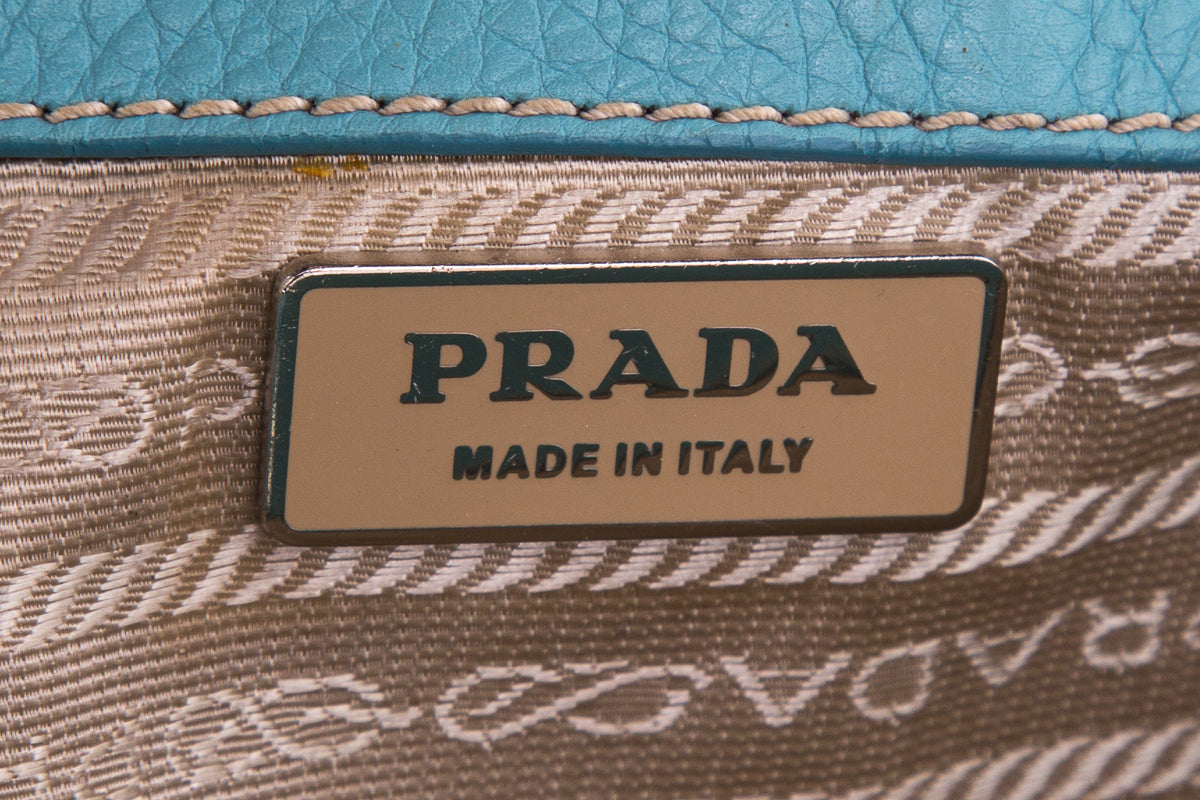 Prada Light Blue Leather Shoulder Bag