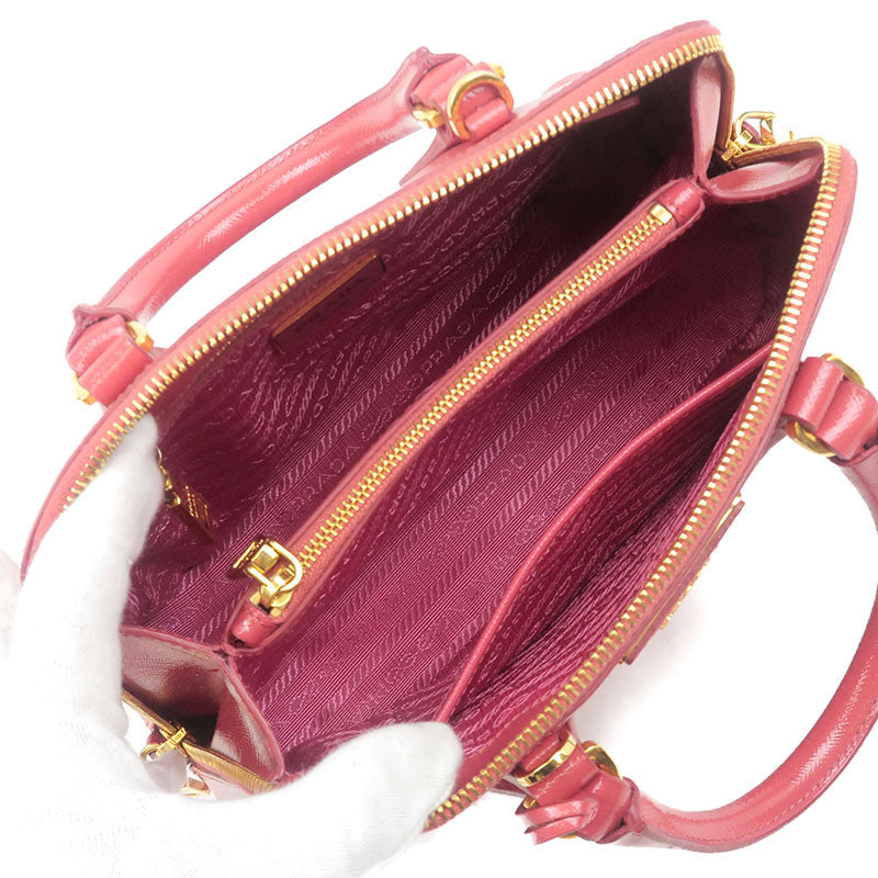 PRADA Saffiano Vernis 2Way Hand Bag PEONIA Pink BL0838