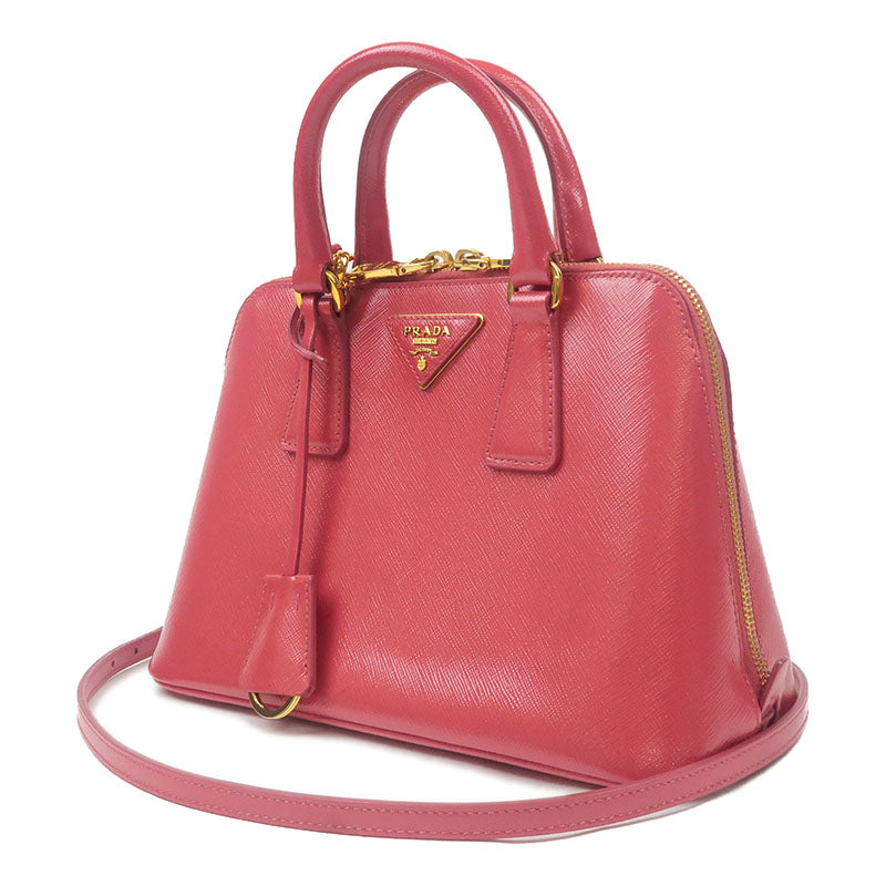 PRADA Saffiano Vernis 2Way Hand Bag PEONIA Pink BL0838